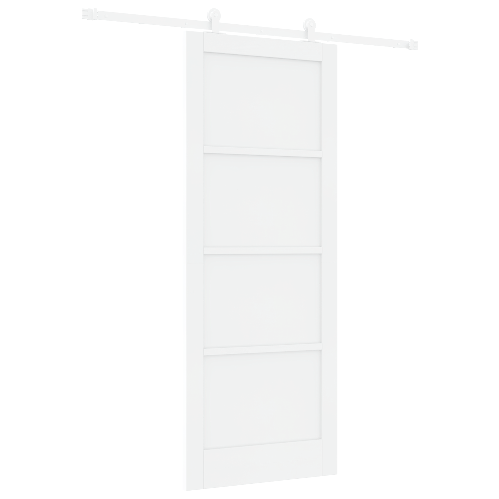 Sliding Door with Hardware Set White 83x211 cm Solid Wood Pine - Image 2