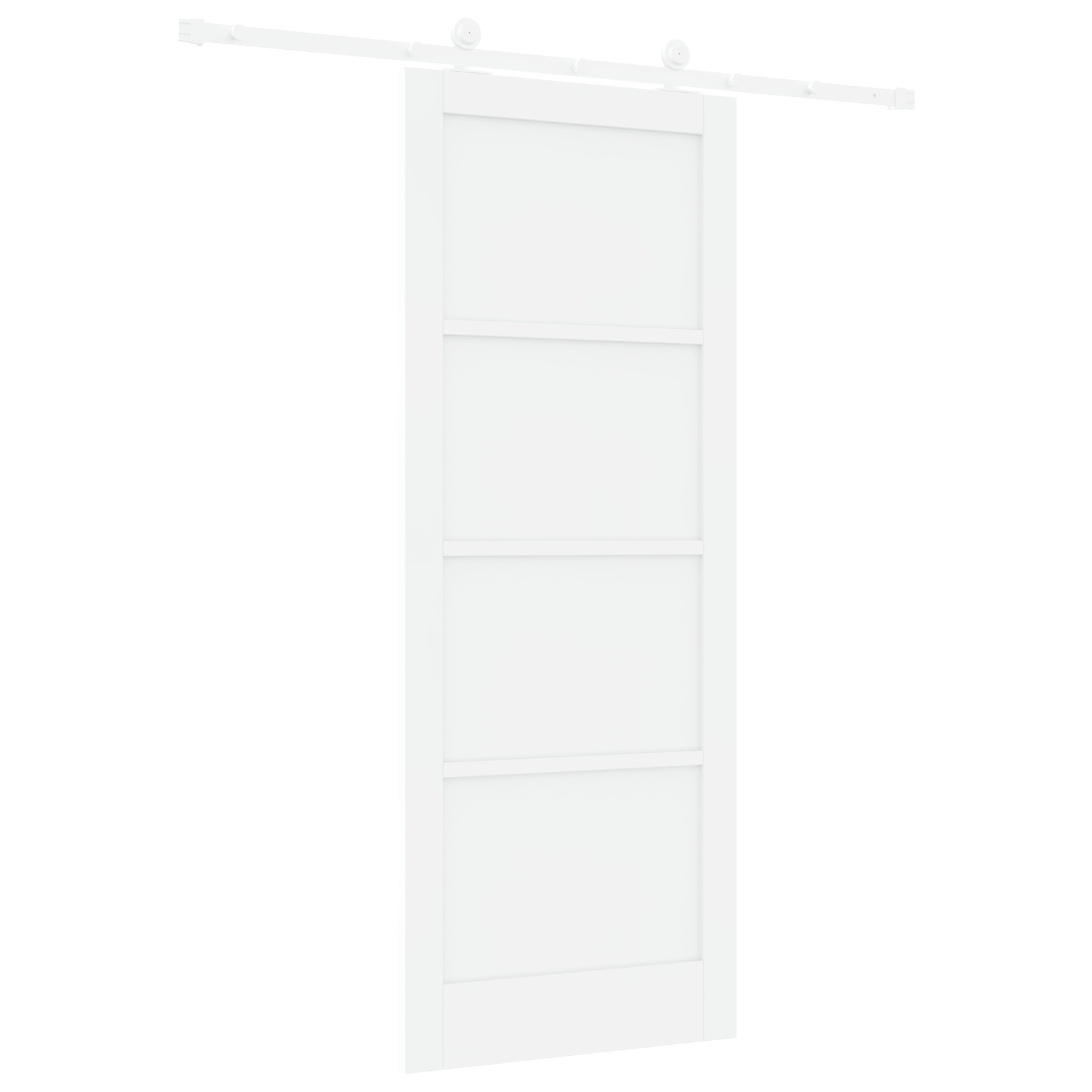 Sliding Door with Hardware Set White 83x211 cm Solid Wood Pine - Image 6