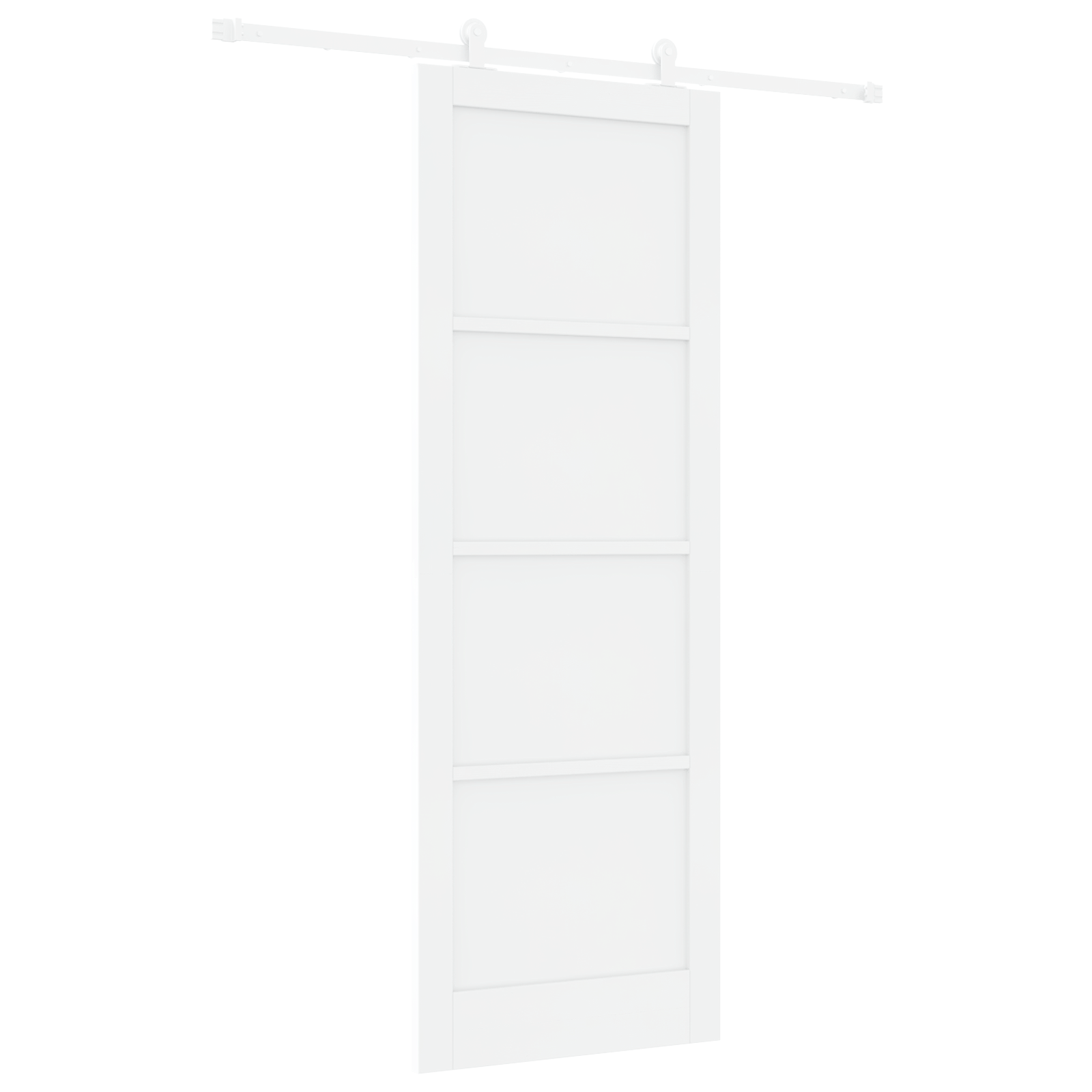 Sliding Door with Hardware Set White 83x232 cm Solid Wood Pine - Image 2