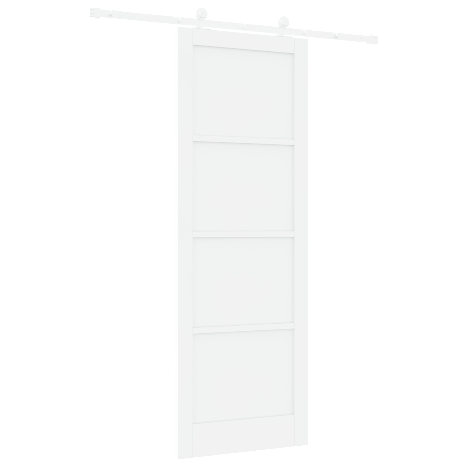 Sliding Door with Hardware Set White 83x232 cm Solid Wood Pine - Image 6