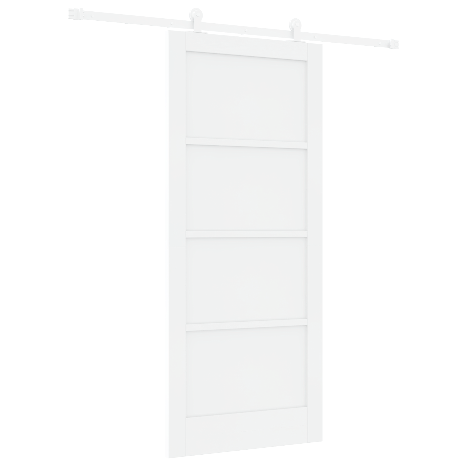 Sliding Door with Hardware Set White 86x198.5 cm Solid Wood Pine - Image 2