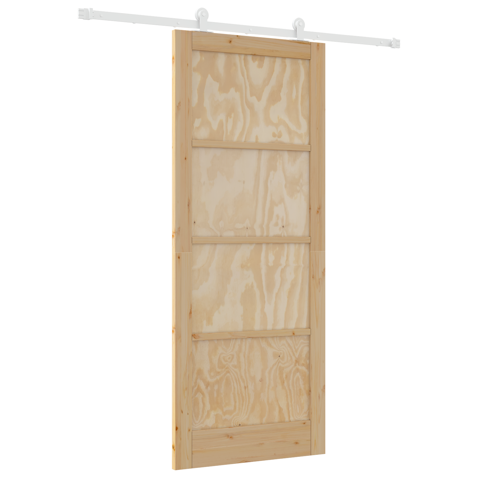 Sliding Door with Hardware Set 86x211 cm Solid Wood Pine - Image 2