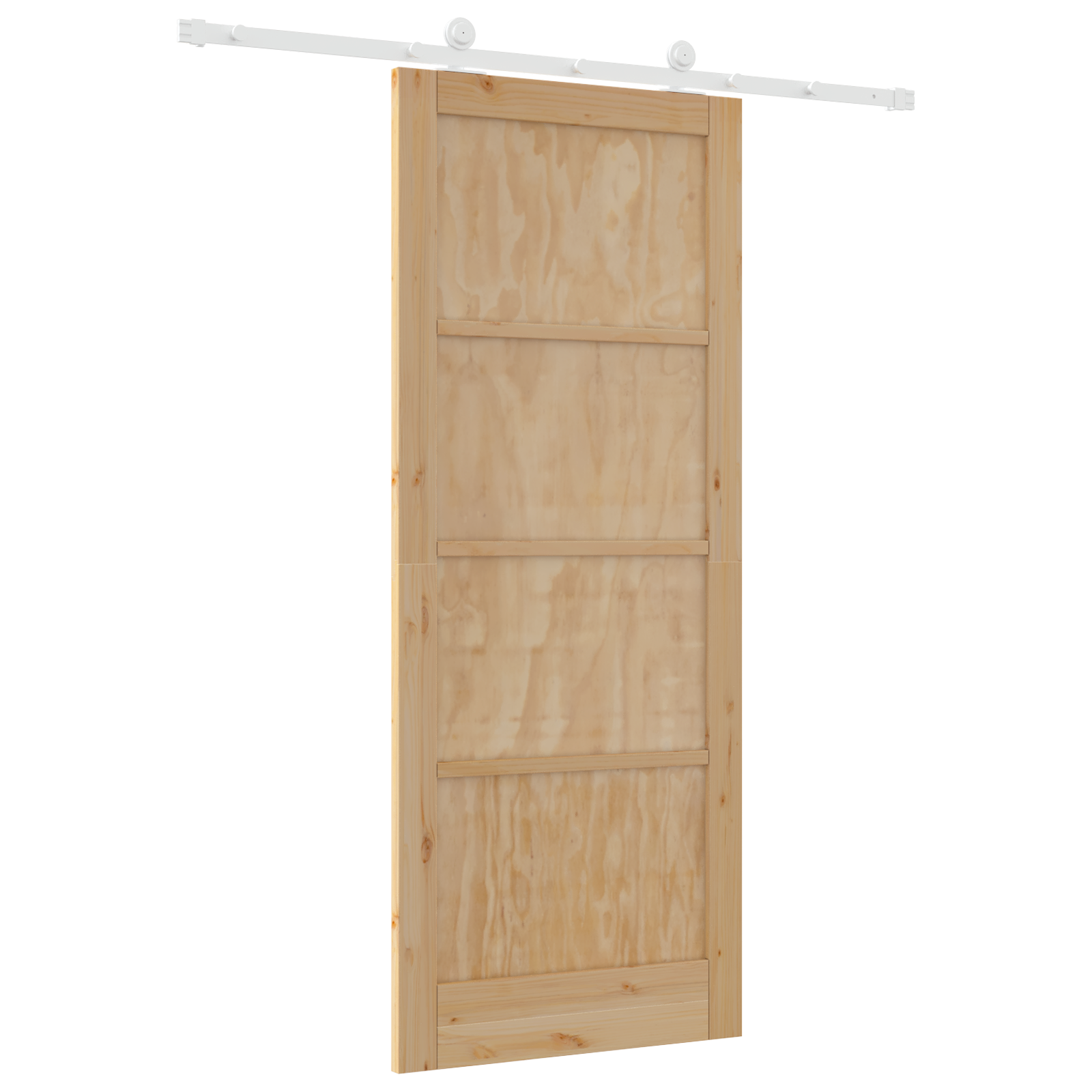 Sliding Door with Hardware Set 86x211 cm Solid Wood Pine - Image 6