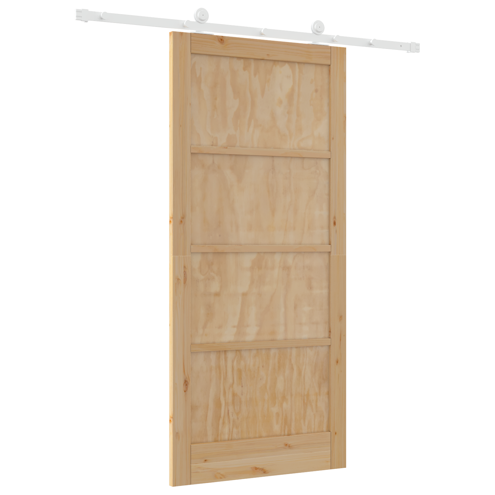 Sliding Door with Hardware Set 93x202 cm Solid Wood Pine - Image 6