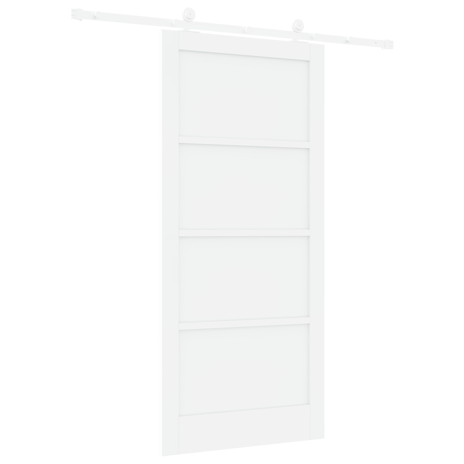 Sliding Door with Hardware Set White 93x202 cm Solid Wood Pine - Image 6