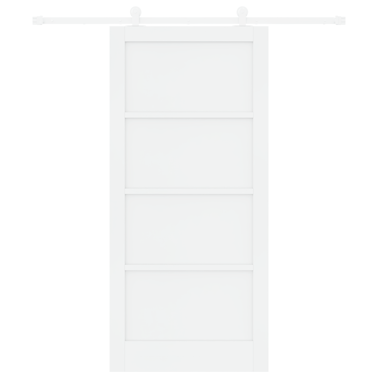 Sliding Door with Hardware Set White 93x202 cm Solid Wood Pine - Image 4