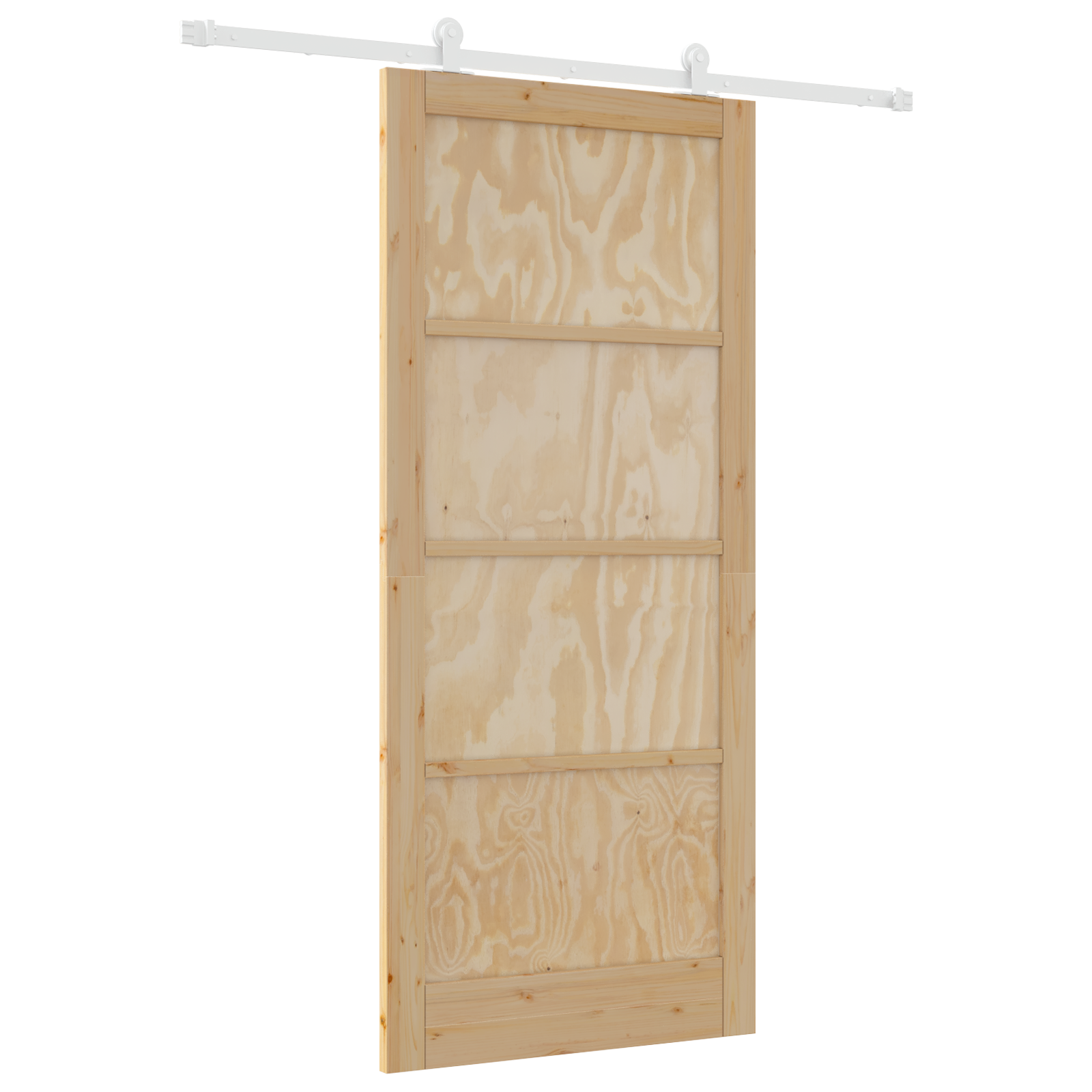Sliding Door with Hardware Set 93x211 cm Solid Wood Pine - Image 2