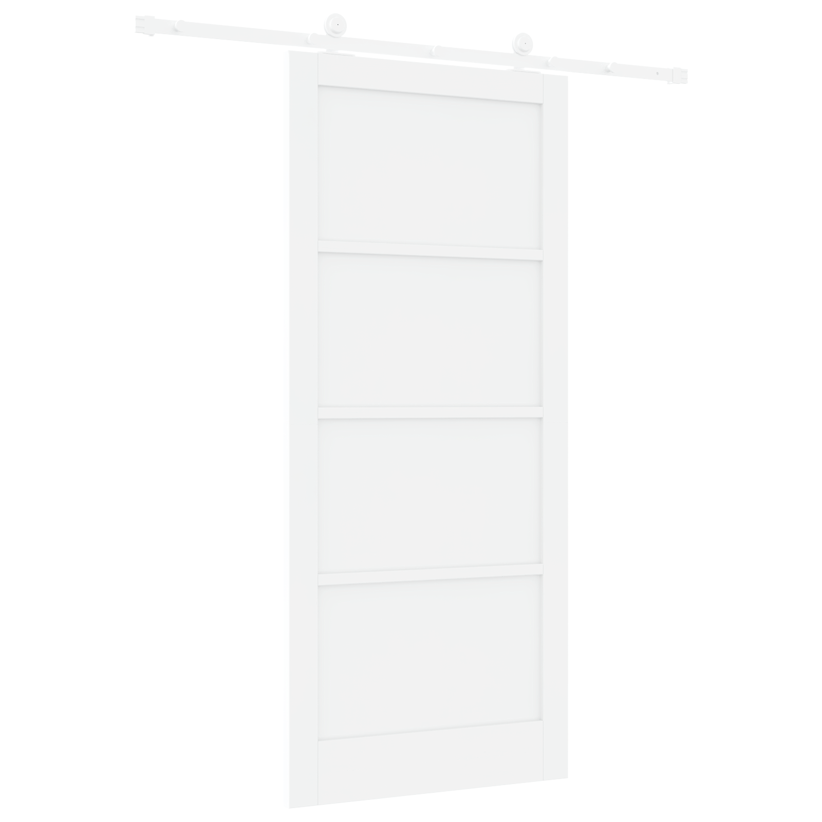 Sliding Door with Hardware Set 'ORKDAL'White Solid Wood Pine - Image 6