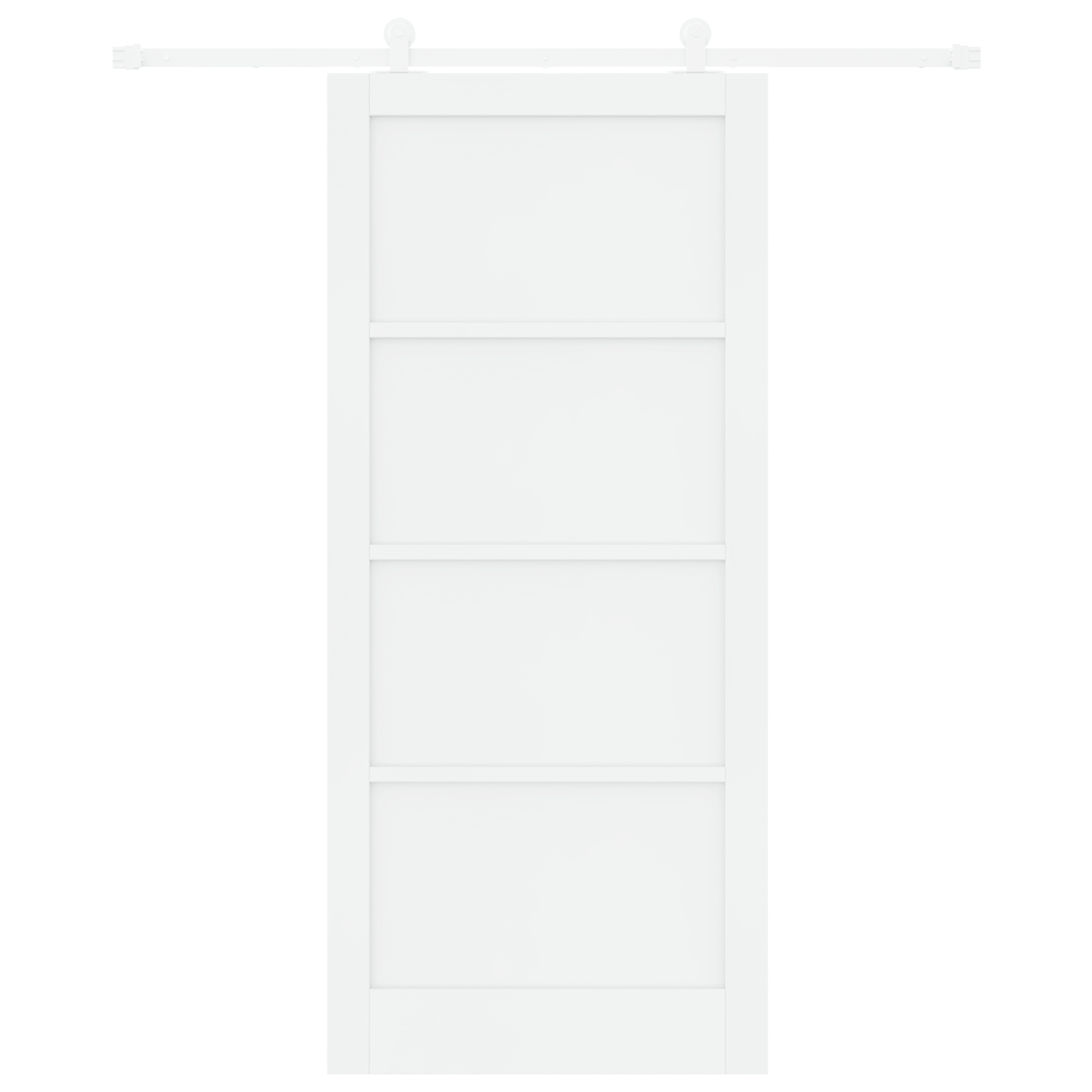 Sliding Door with Hardware Set 'ORKDAL'White Solid Wood Pine - Image 4