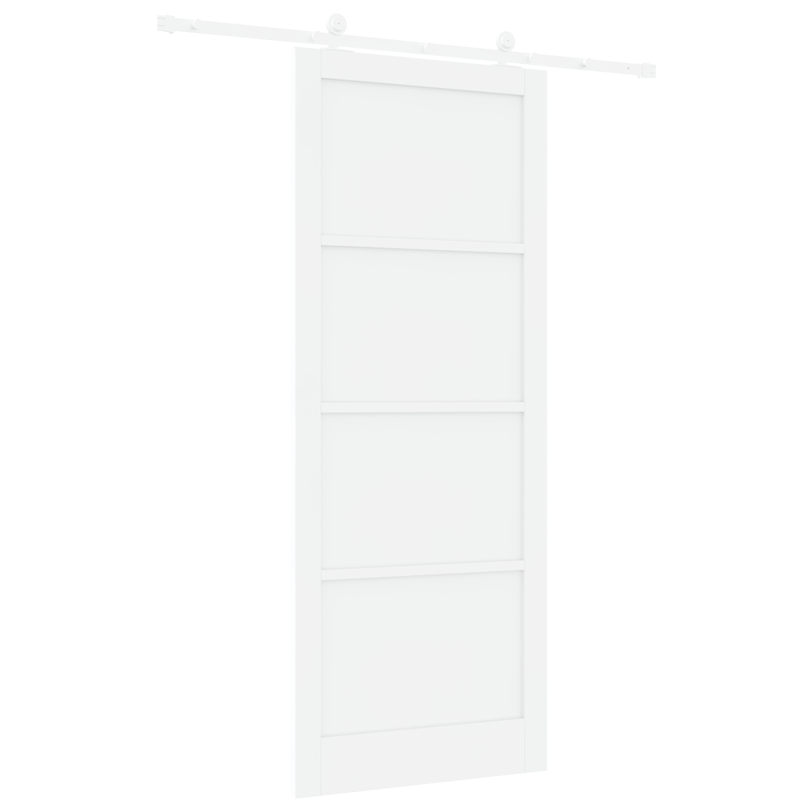 Sliding Door with Hardware Set "ORKDAL" White Solid Wood Pine - Image 6