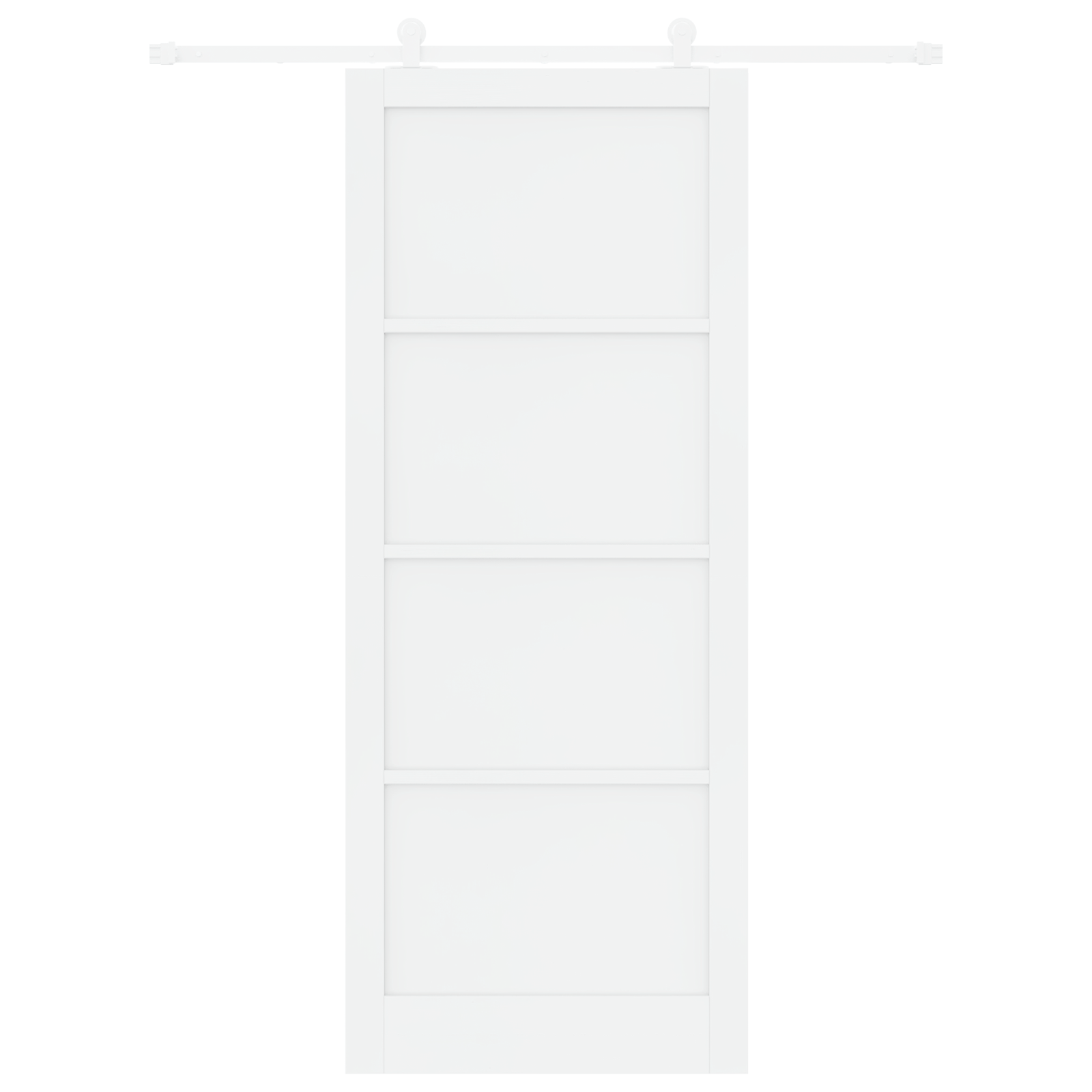 Sliding Door with Hardware Set "ORKDAL" White Solid Wood Pine - Image 4
