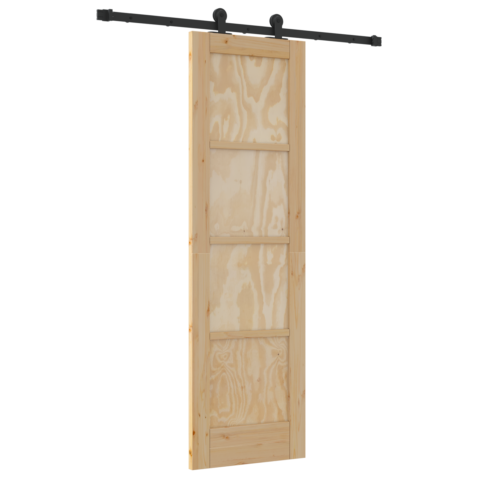 Sliding Door with Hardware Set 'ORKDAL'Solid Wood Pine - Image 2