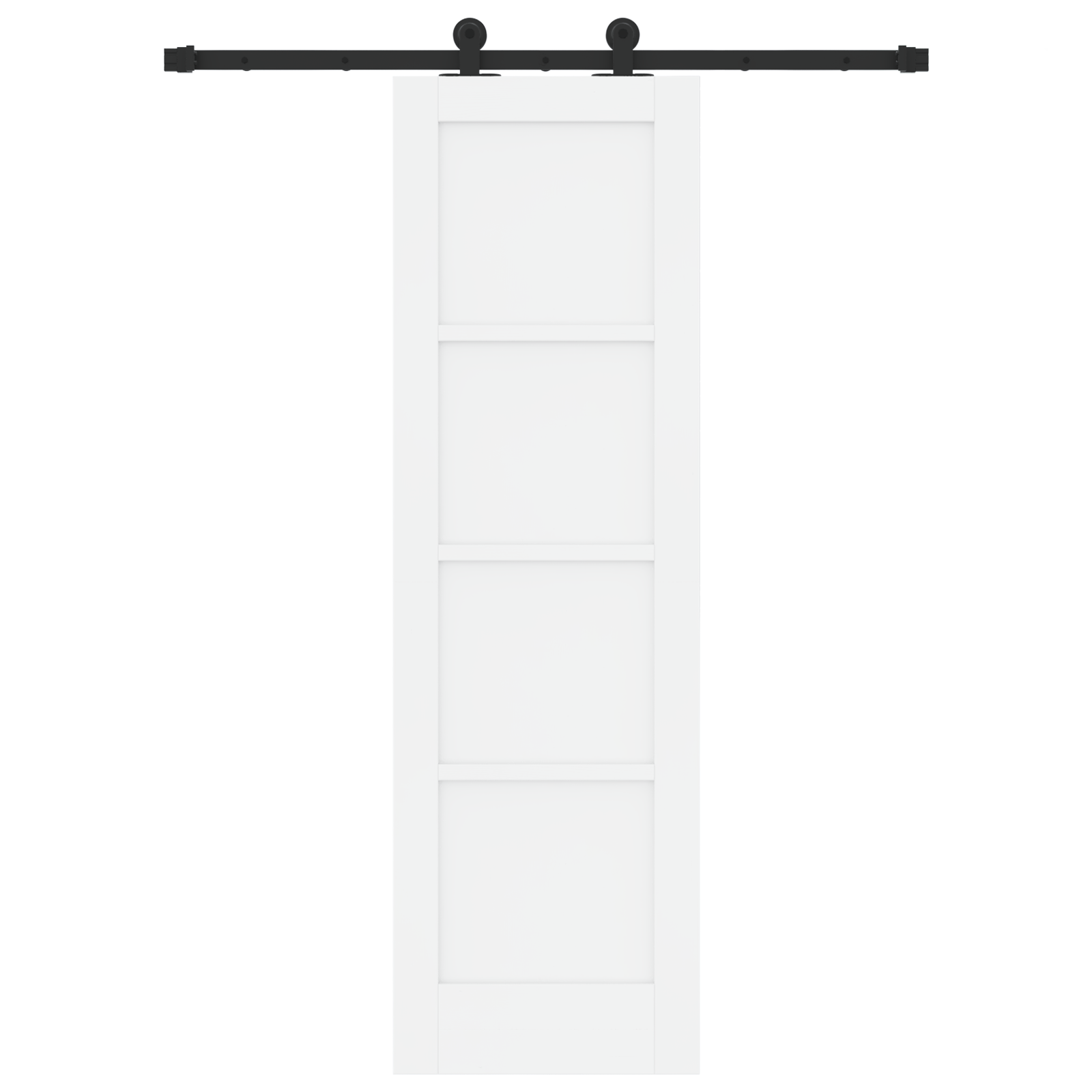 Sliding Door with Hardware Set "ORKDAL" White Solid Wood Pine - Image 4