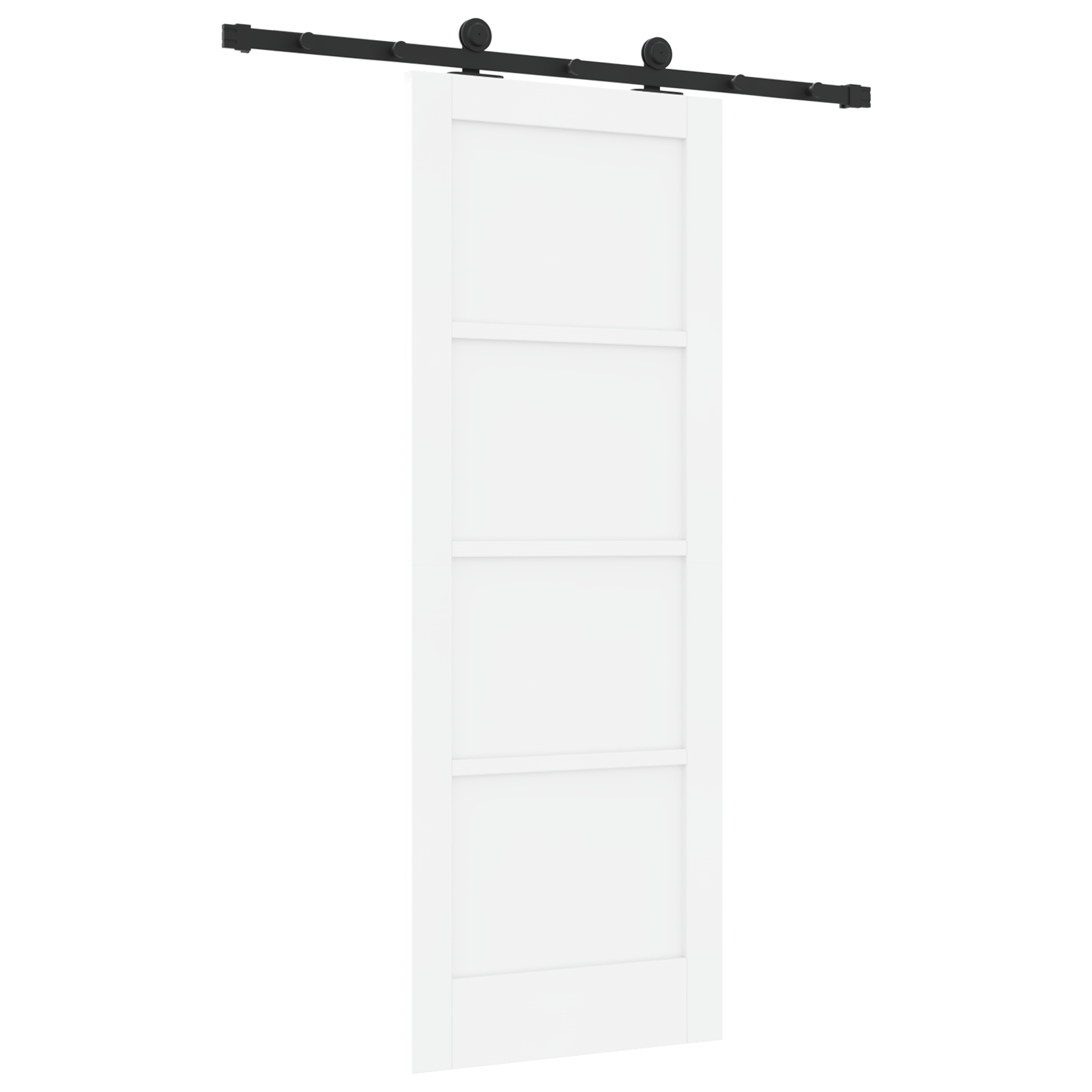 Sliding Door with Hardware Set 'ORKDAL'White Solid Wood Pine - Image 6