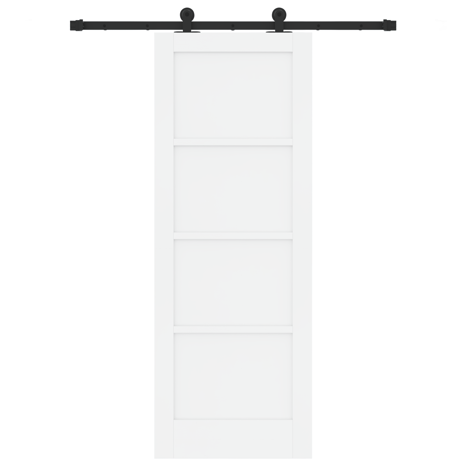 Sliding Door with Hardware Set 'ORKDAL'White Solid Wood Pine - Image 4
