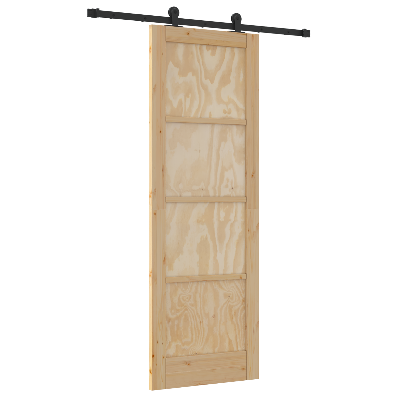 Sliding Door with Hardware Set 'ORKDAL'Solid Wood Pine - Image 2