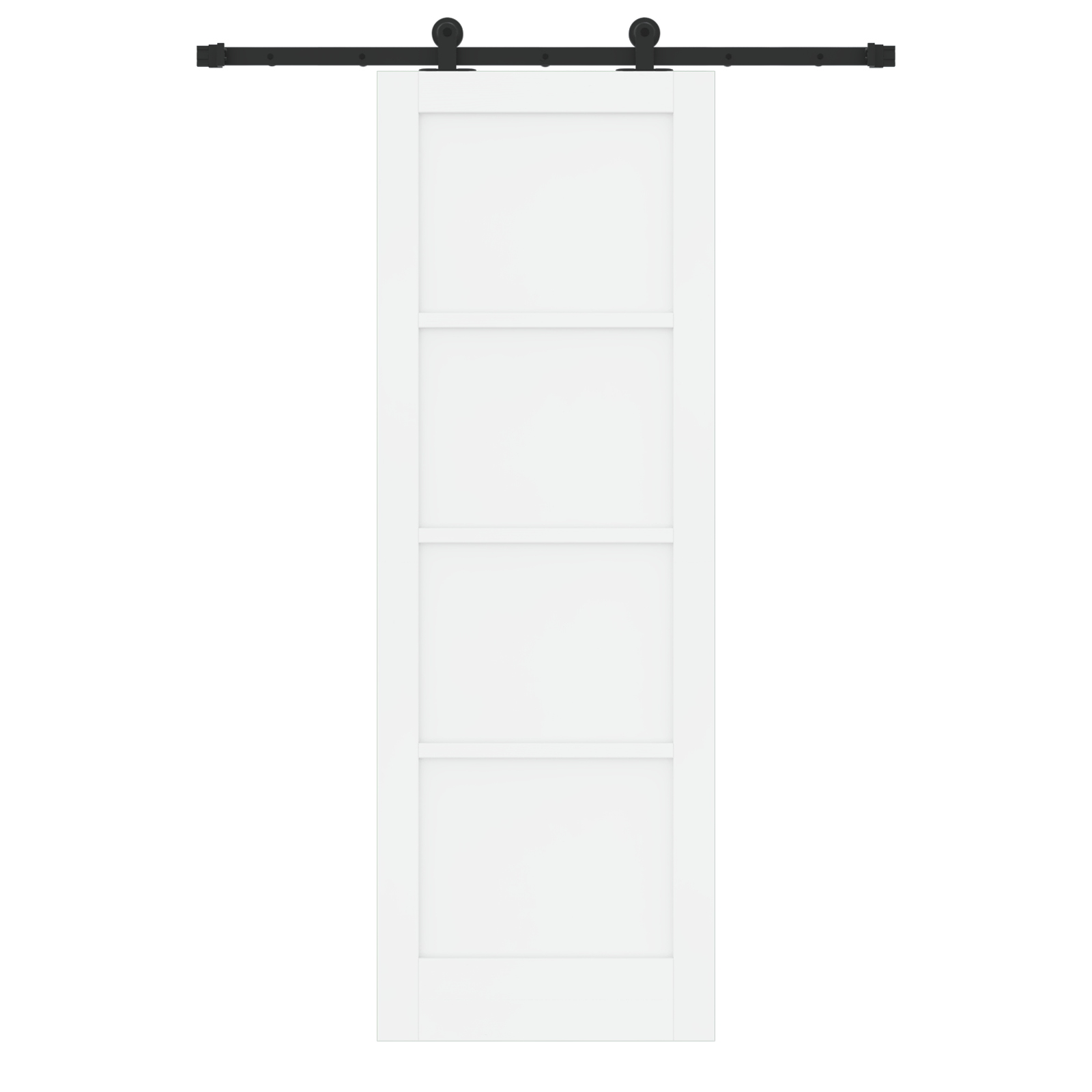 Sliding Door with Hardware Set 'ORKDAL'White Solid Wood Pine - Image 4