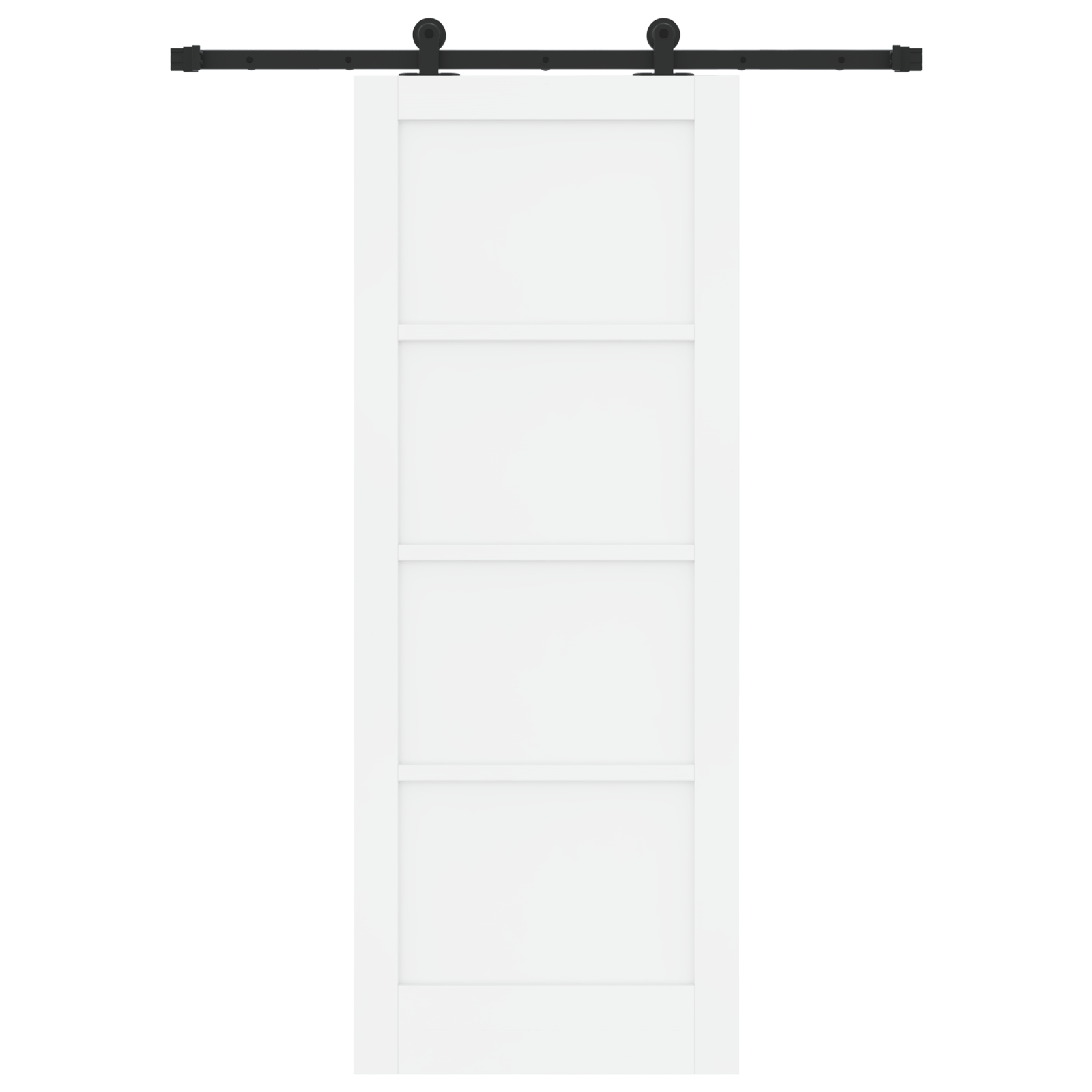 Sliding Door with Hardware Set 'ORKDAL'White Solid Wood Pine - Image 4