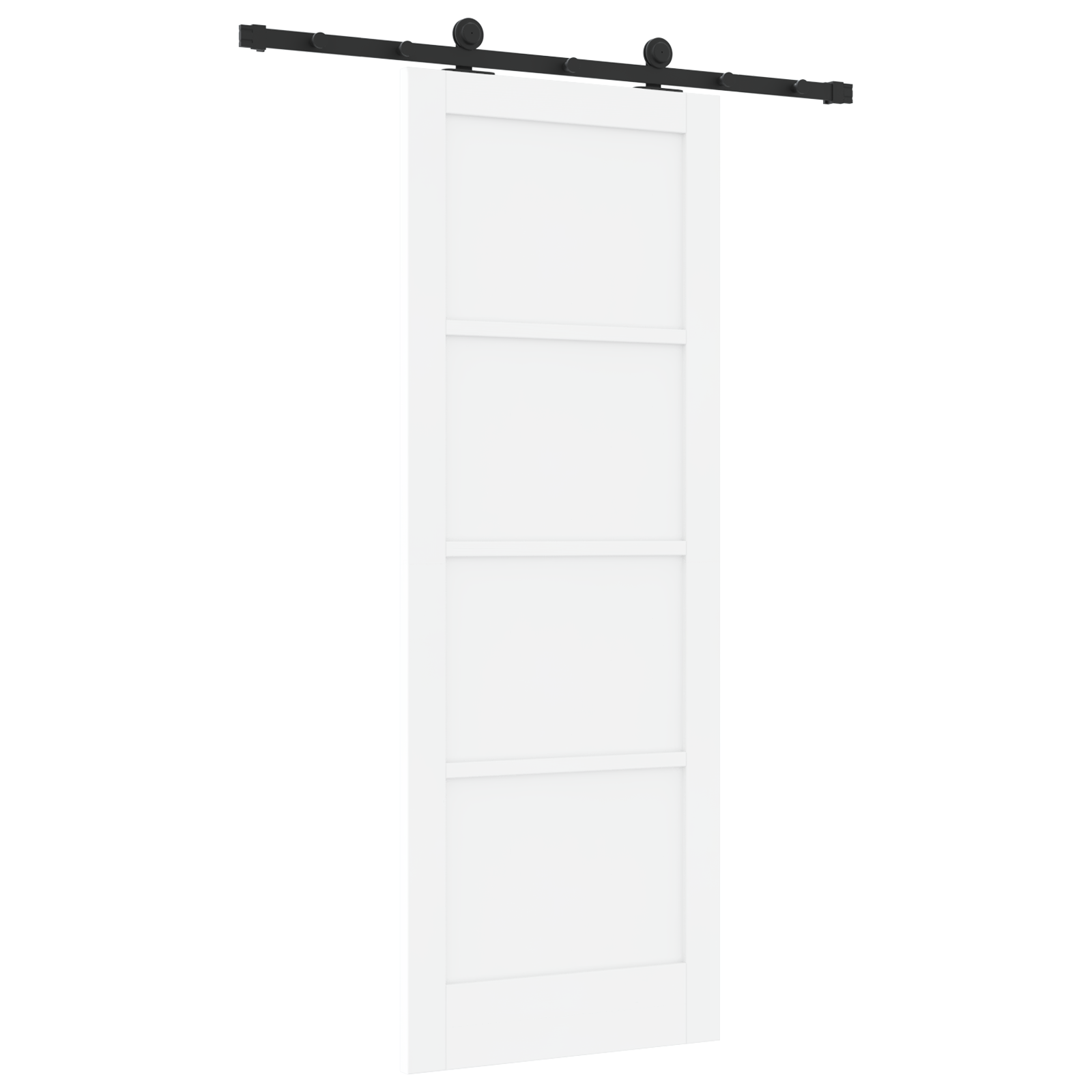 Sliding Door with Hardware Set 'ORKDAL'White Solid Wood Pine - Image 6