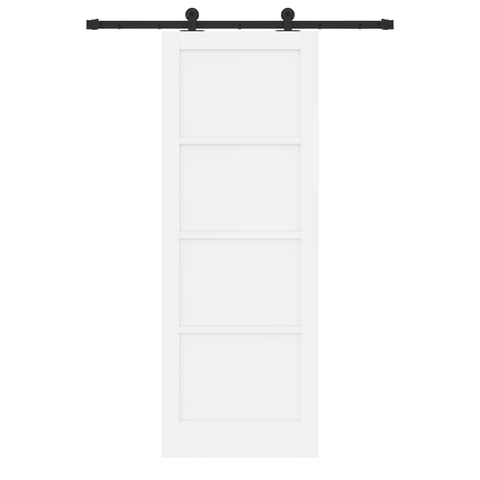 Sliding Door with Hardware Set 'ORKDAL'White Solid Wood Pine - Image 4