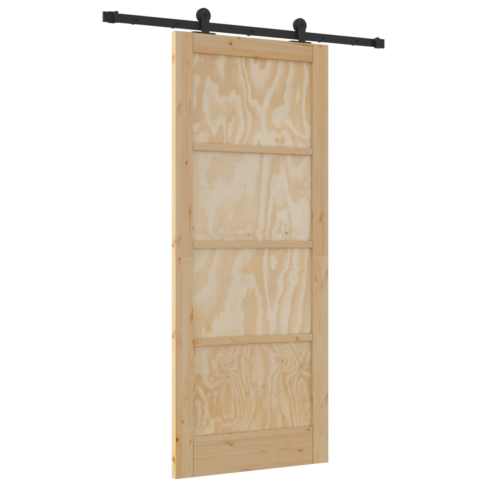 Sliding Door with Hardware Set 'ORKDAL'Solid Wood Pine - Image 2