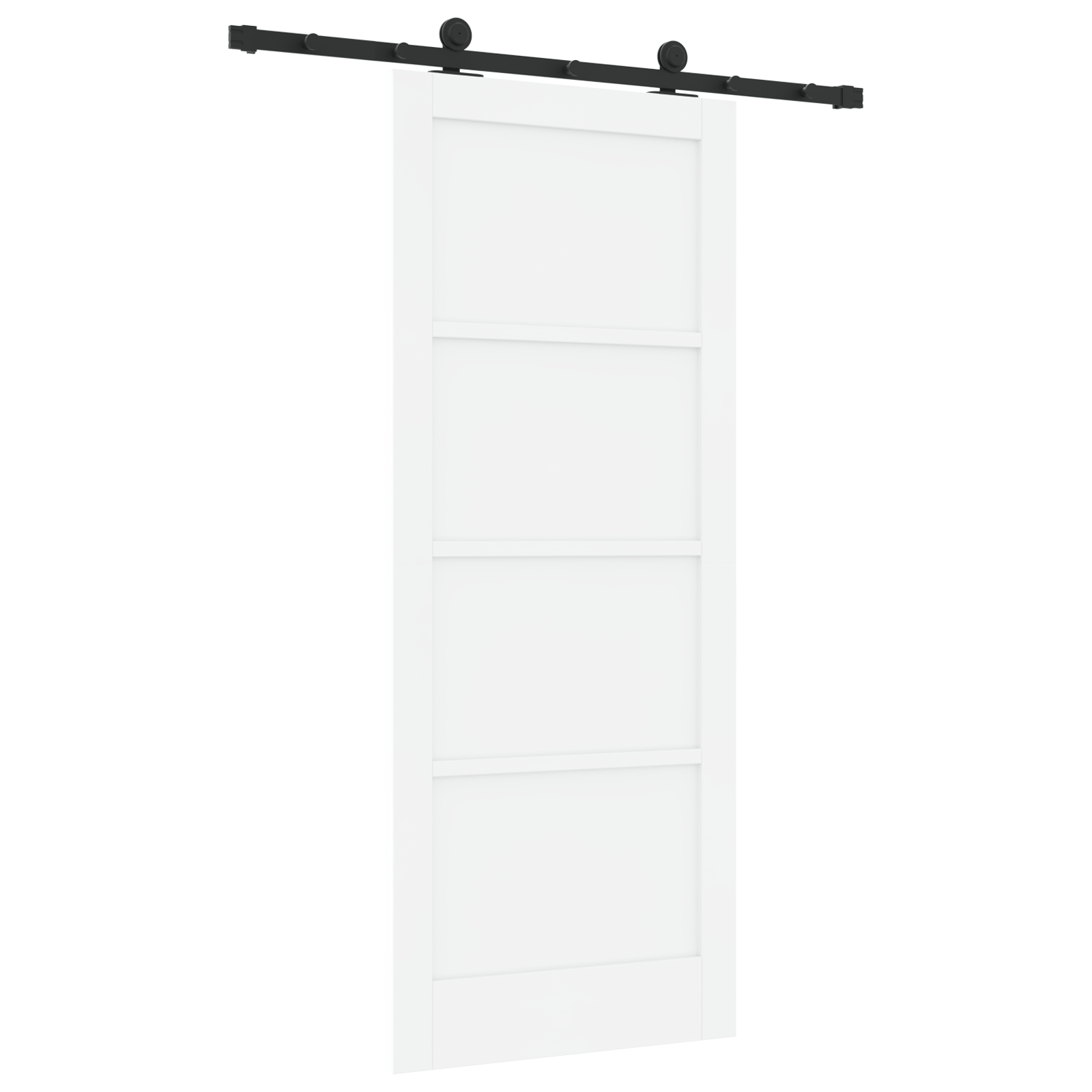 Sliding Door with Hardware Set 'ORKDAL'White Solid Wood Pine - Image 6