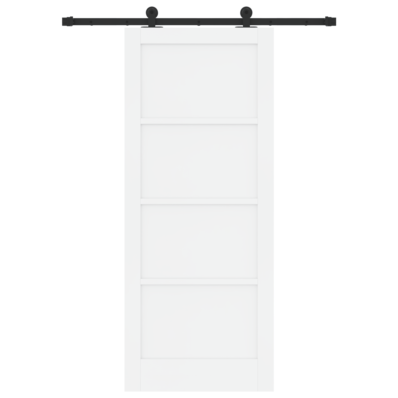 Sliding Door with Hardware Set 'ORKDAL'White Solid Wood Pine - Image 4
