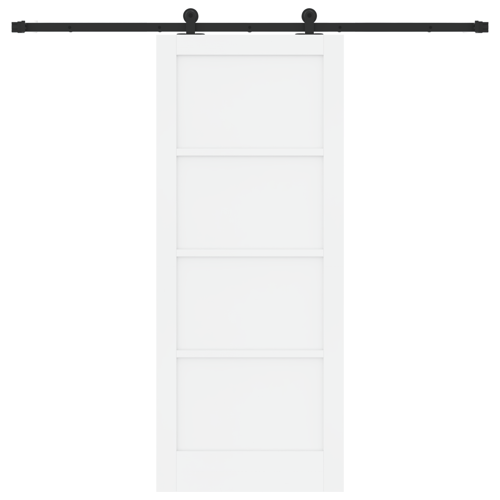 Sliding Door with Hardware Set 'ORKDAL'White Solid Wood Pine - Image 4