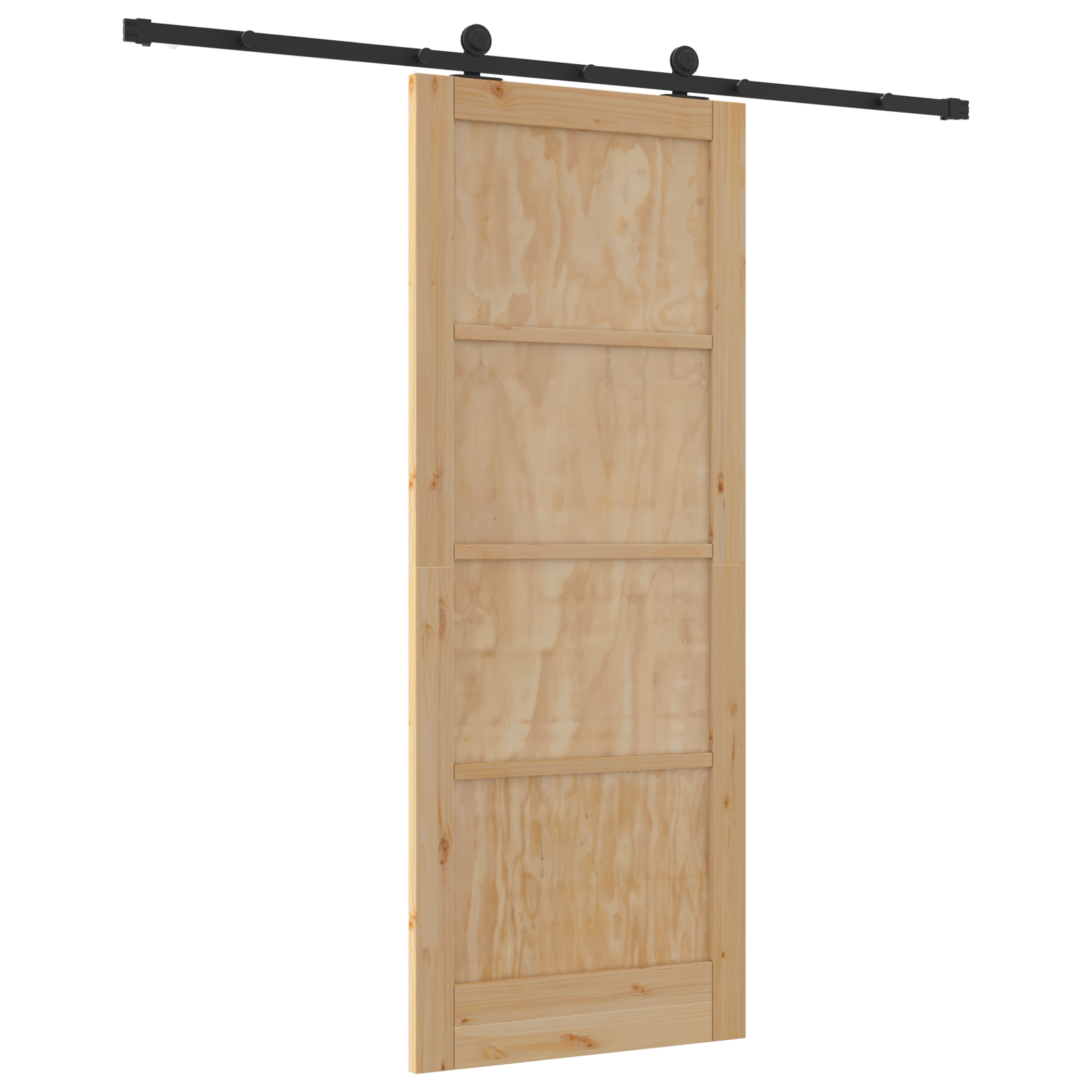Sliding Door with Hardware Set 'ORKDAL'Solid Wood Pine - Image 6
