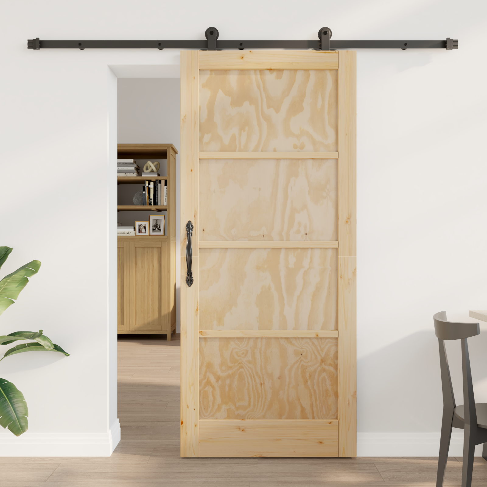 Sliding Door with Hardware Set "ORKDAL" Solid Wood Pine