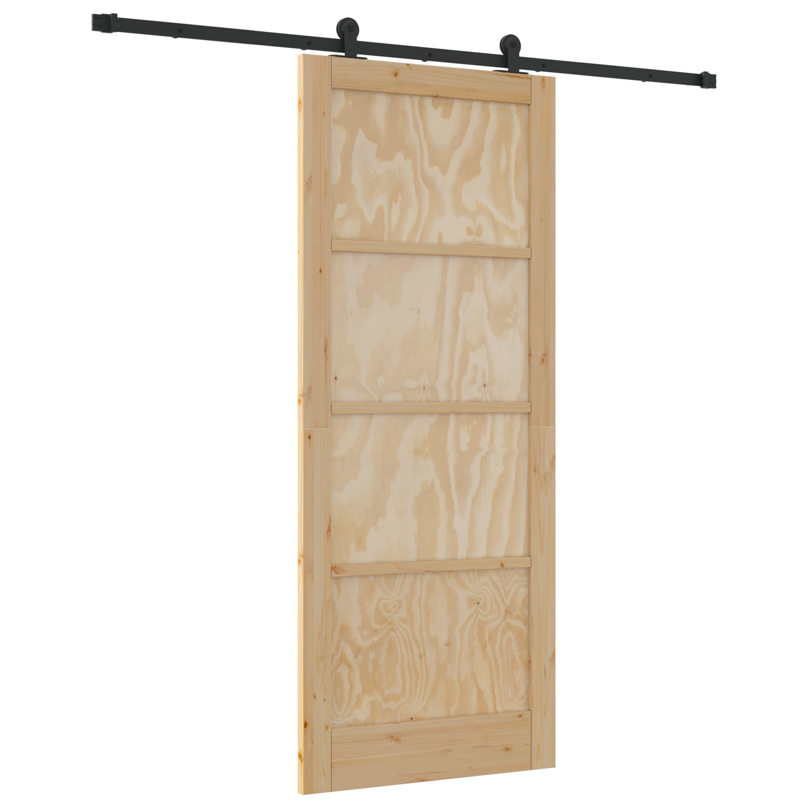 Sliding Door with Hardware Set "ORKDAL" Solid Wood Pine - Image 2