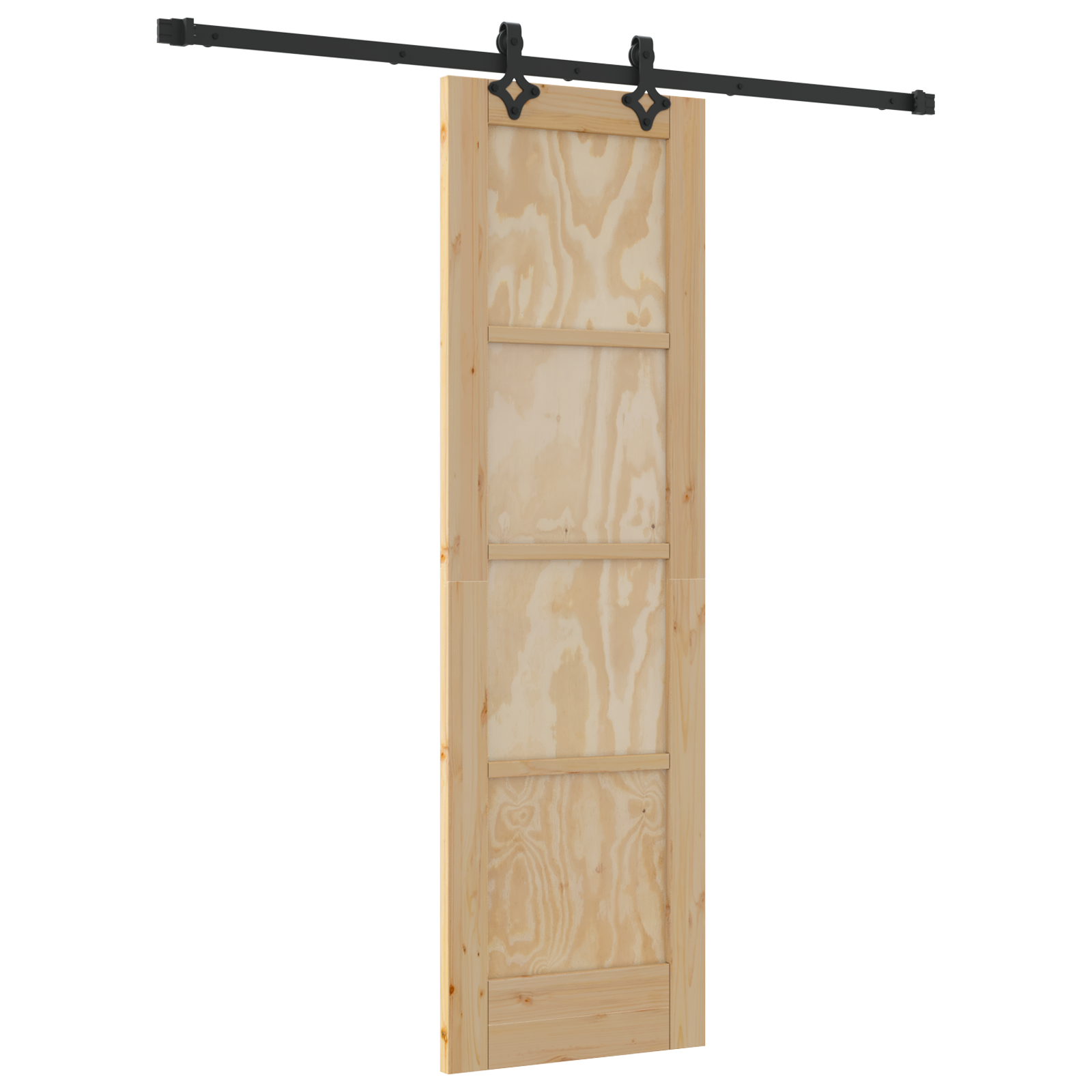 Sliding Door with Hardware Set 61x198.5 cm Solid Wood Pine - Image 2