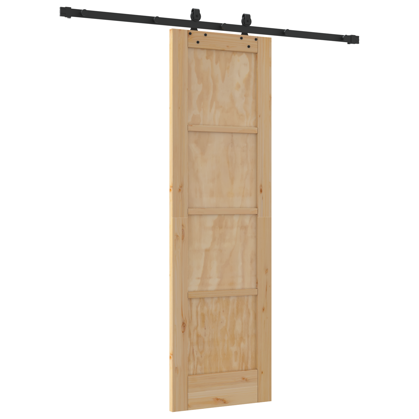 Sliding Door with Hardware Set 61x198.5 cm Solid Wood Pine - Image 6
