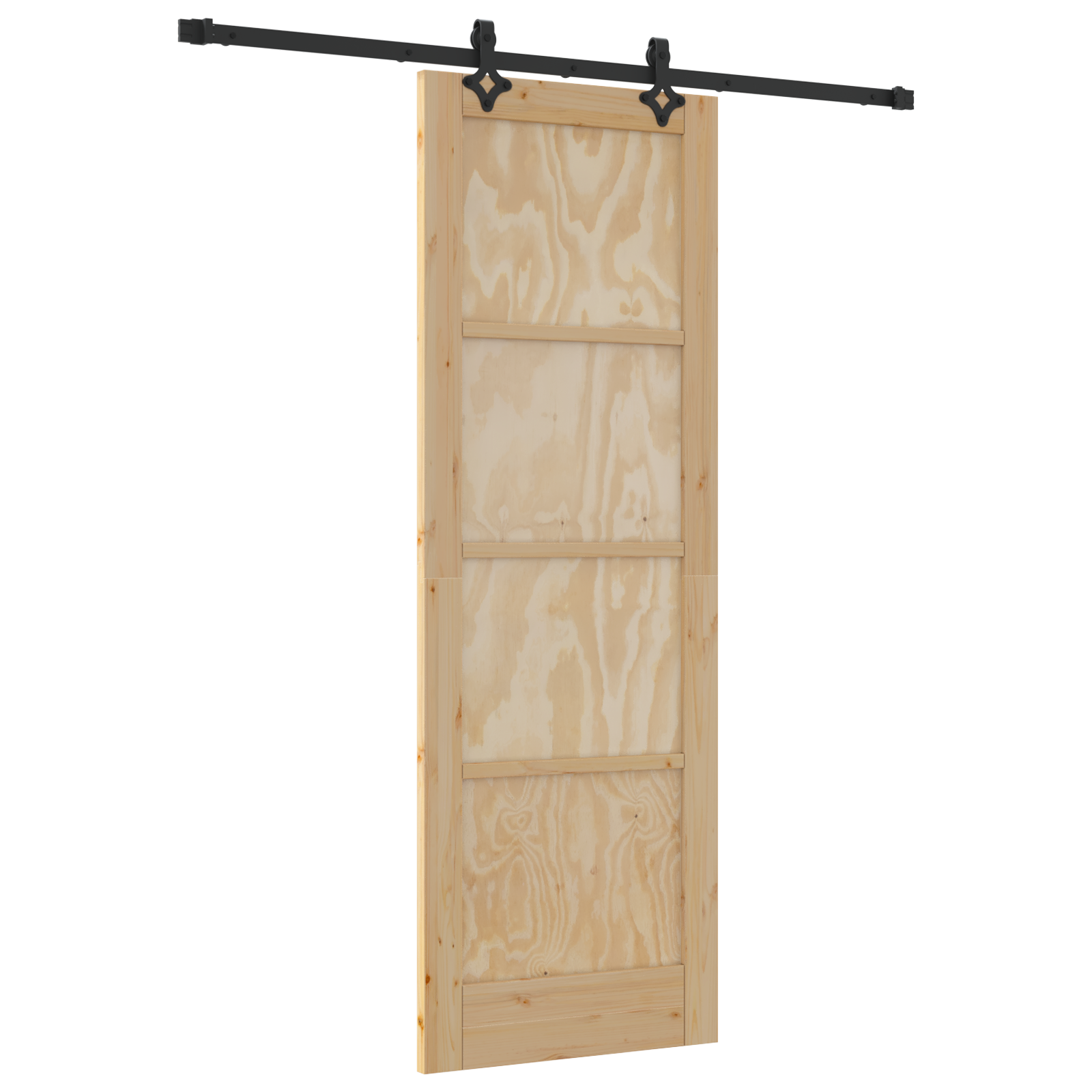 Sliding Door with Hardware Set 73.5x211 cm Solid Wood Pine - Image 2