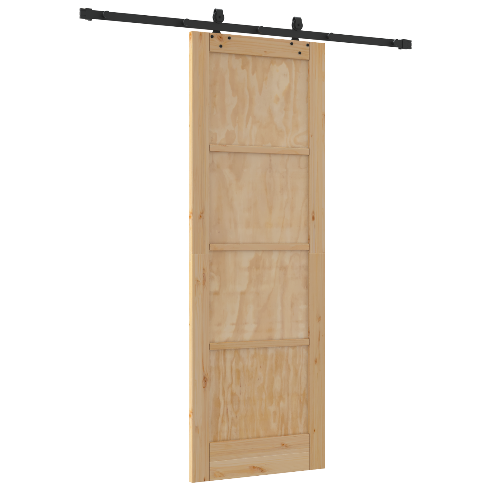 Sliding Door with Hardware Set 73.5x211 cm Solid Wood Pine - Image 6