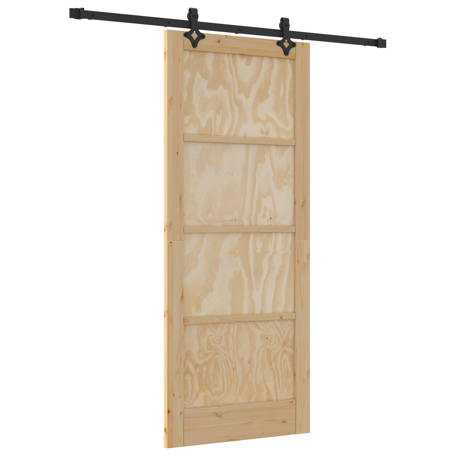 Sliding Door with Hardware Set 83x202 cm Solid Wood Pine - Image 2