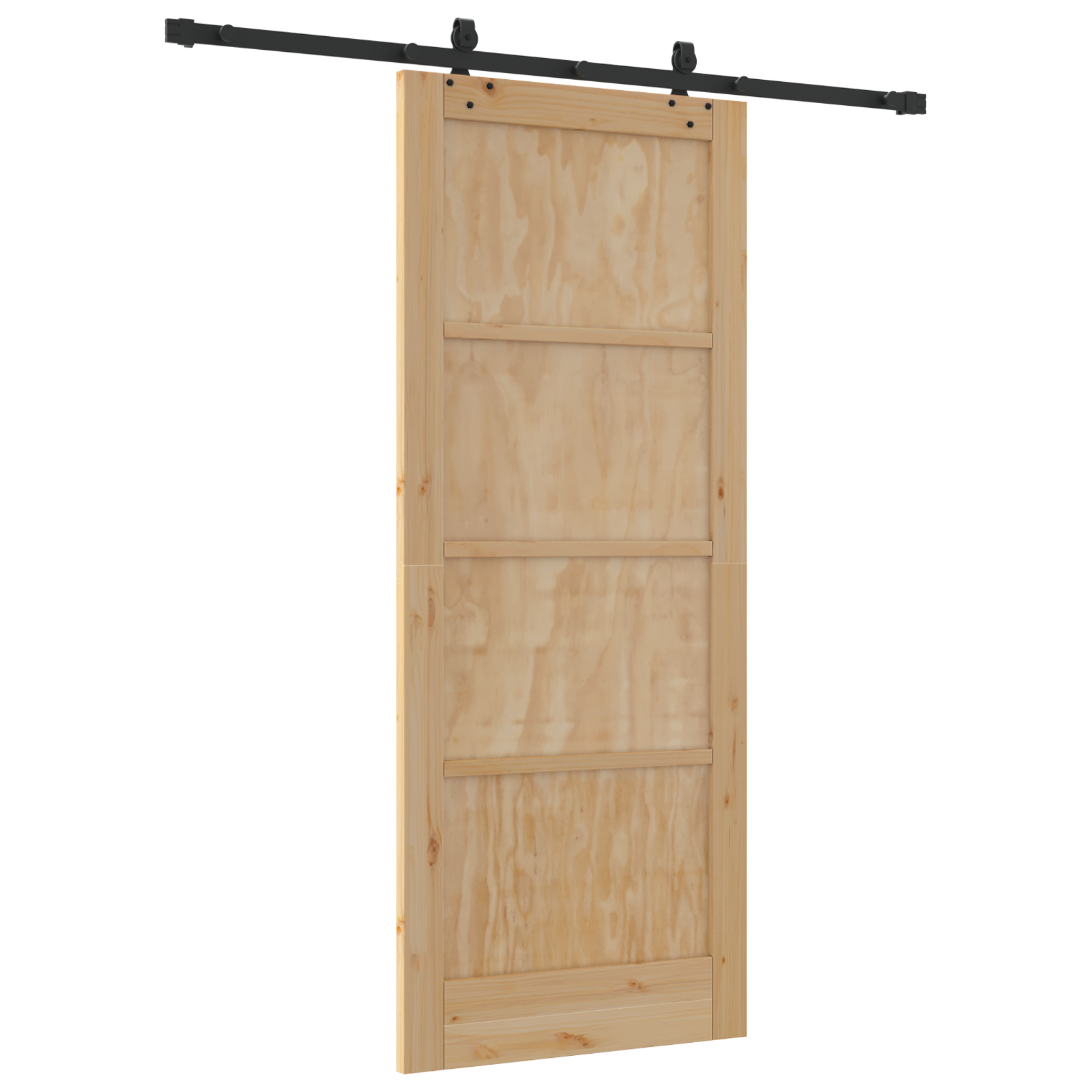 Sliding Door with Hardware Set 83x202 cm Solid Wood Pine - Image 6