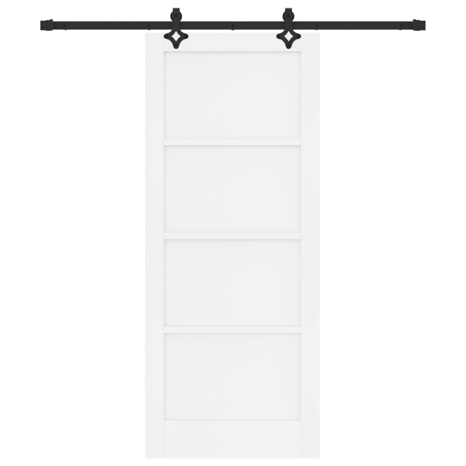 Sliding Door with Hardware Set White 83x202 cm Solid Wood Pine - Image 4