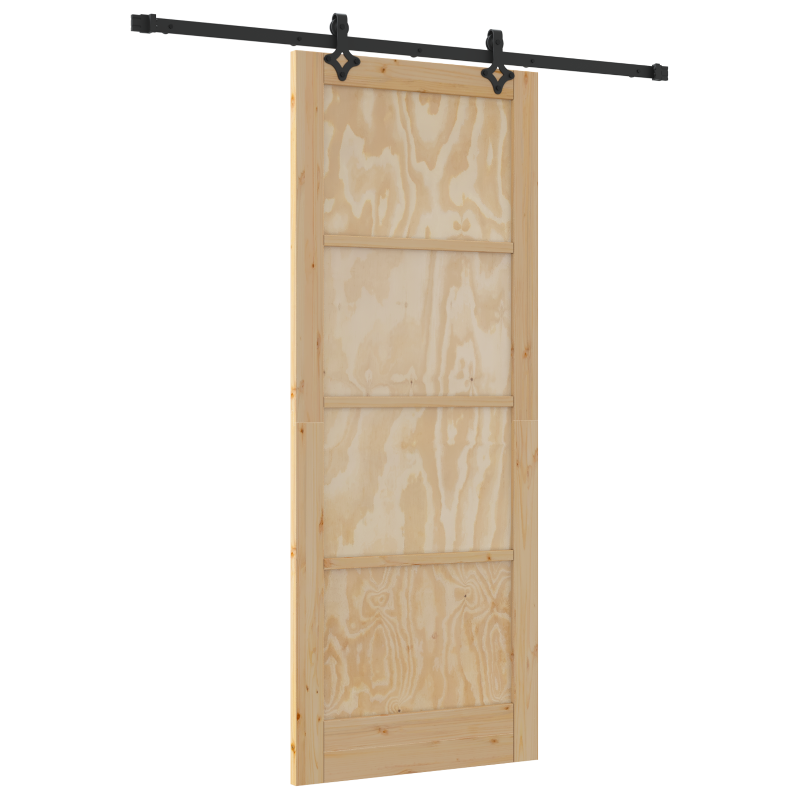 Sliding Door with Hardware Set 83x211 cm Solid Wood Pine - Image 2