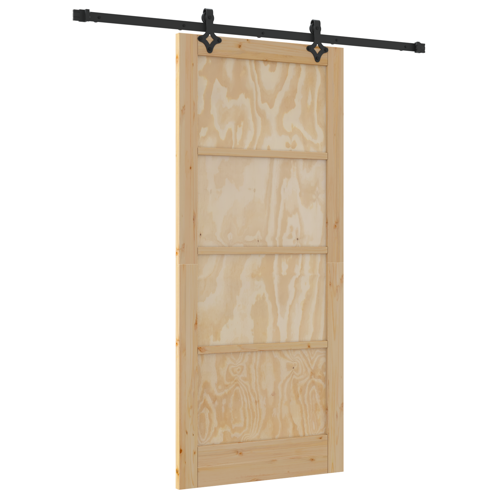 Sliding Door with Hardware Set 86x198.5 cm Solid Wood Pine - Image 2