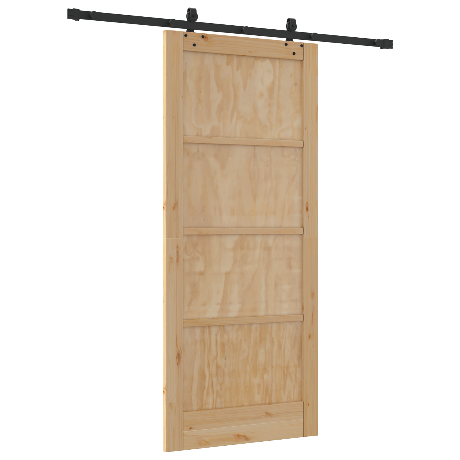 Sliding Door with Hardware Set 86x198.5 cm Solid Wood Pine - Image 6