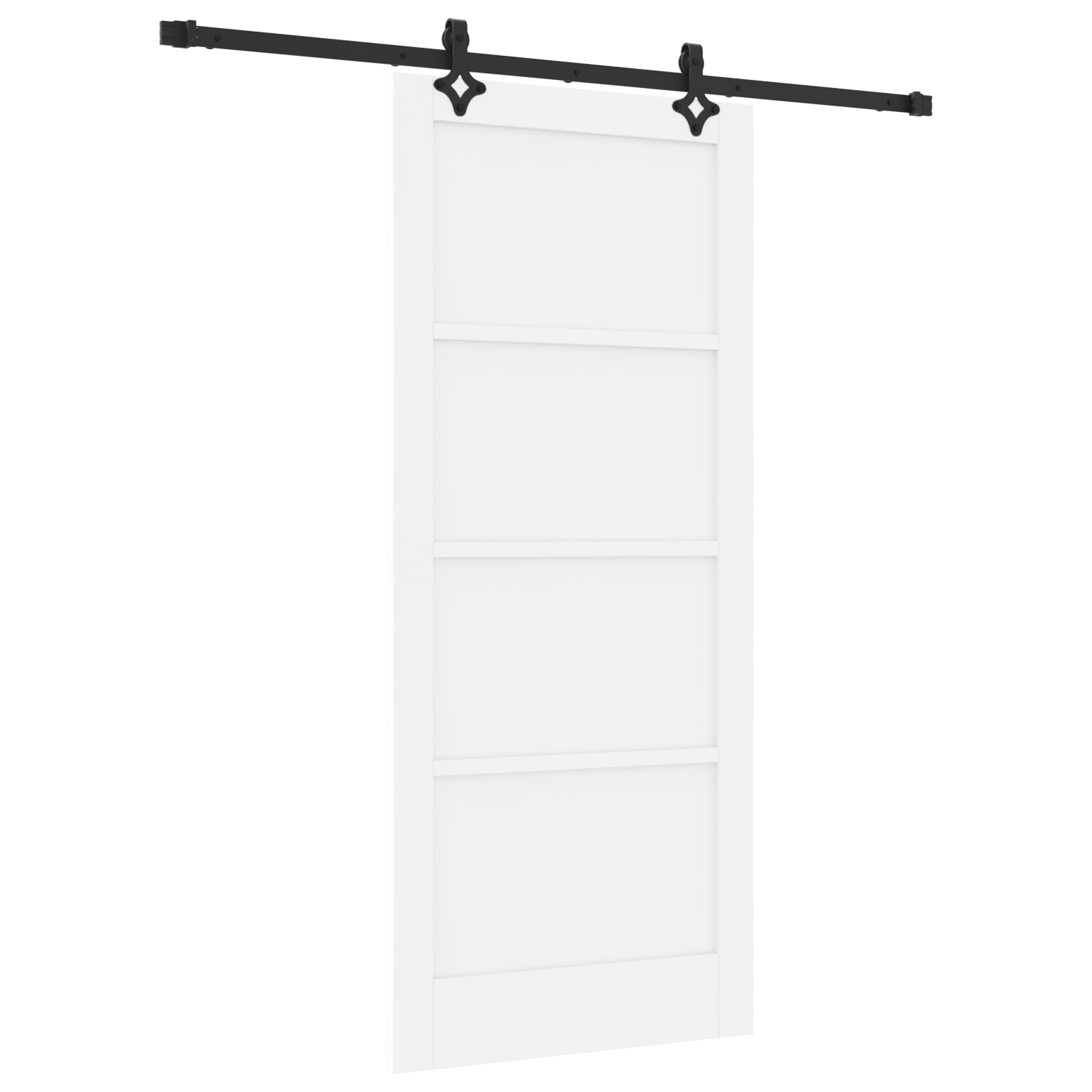 Sliding Door with Hardware Set White 86x198.5 cm Solid Wood Pine - Image 2