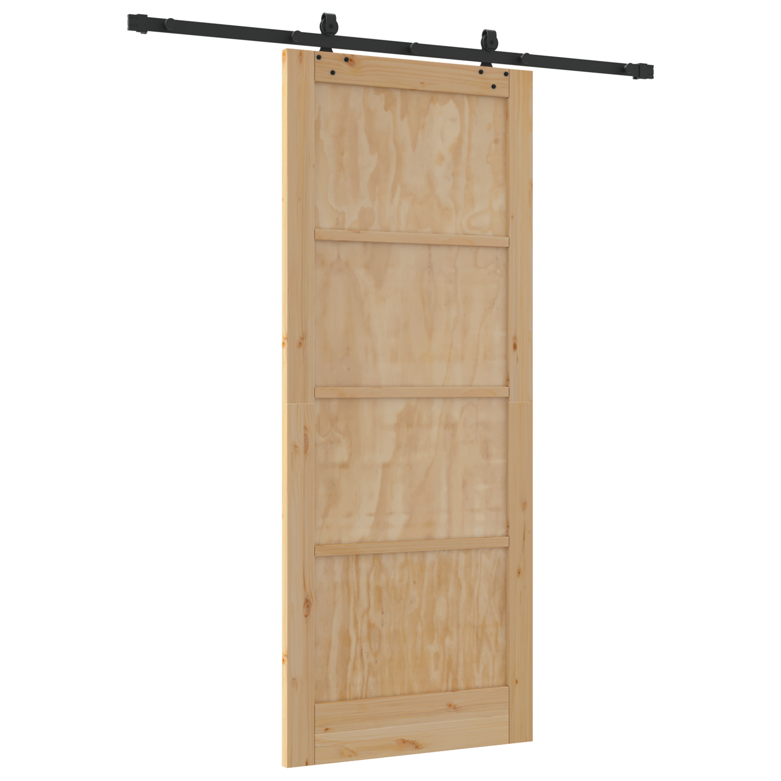 Sliding Door with Hardware Set 86x211 cm Solid Wood Pine - Image 6