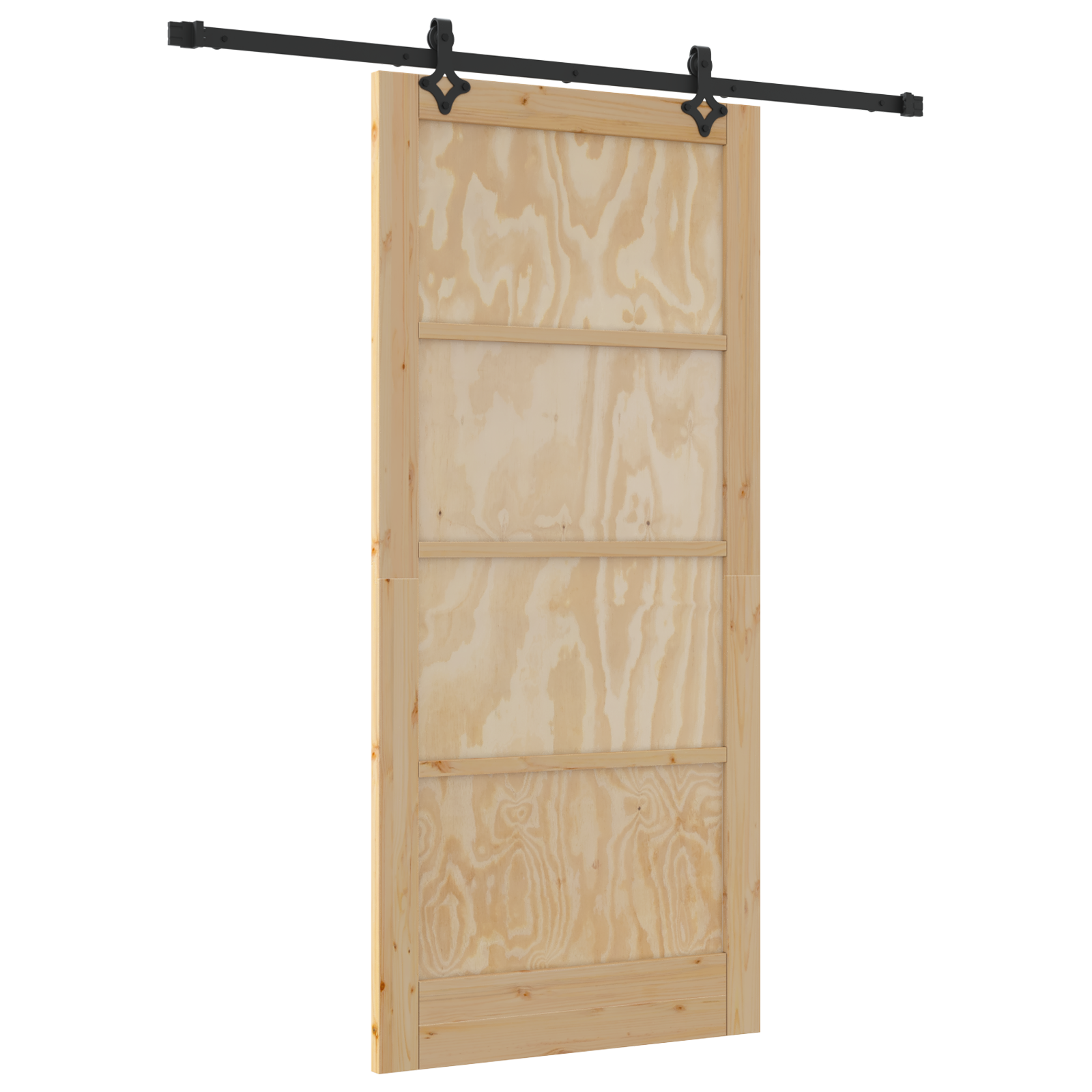 Sliding Door with Hardware Set 93x202 cm Solid Wood Pine - Image 2