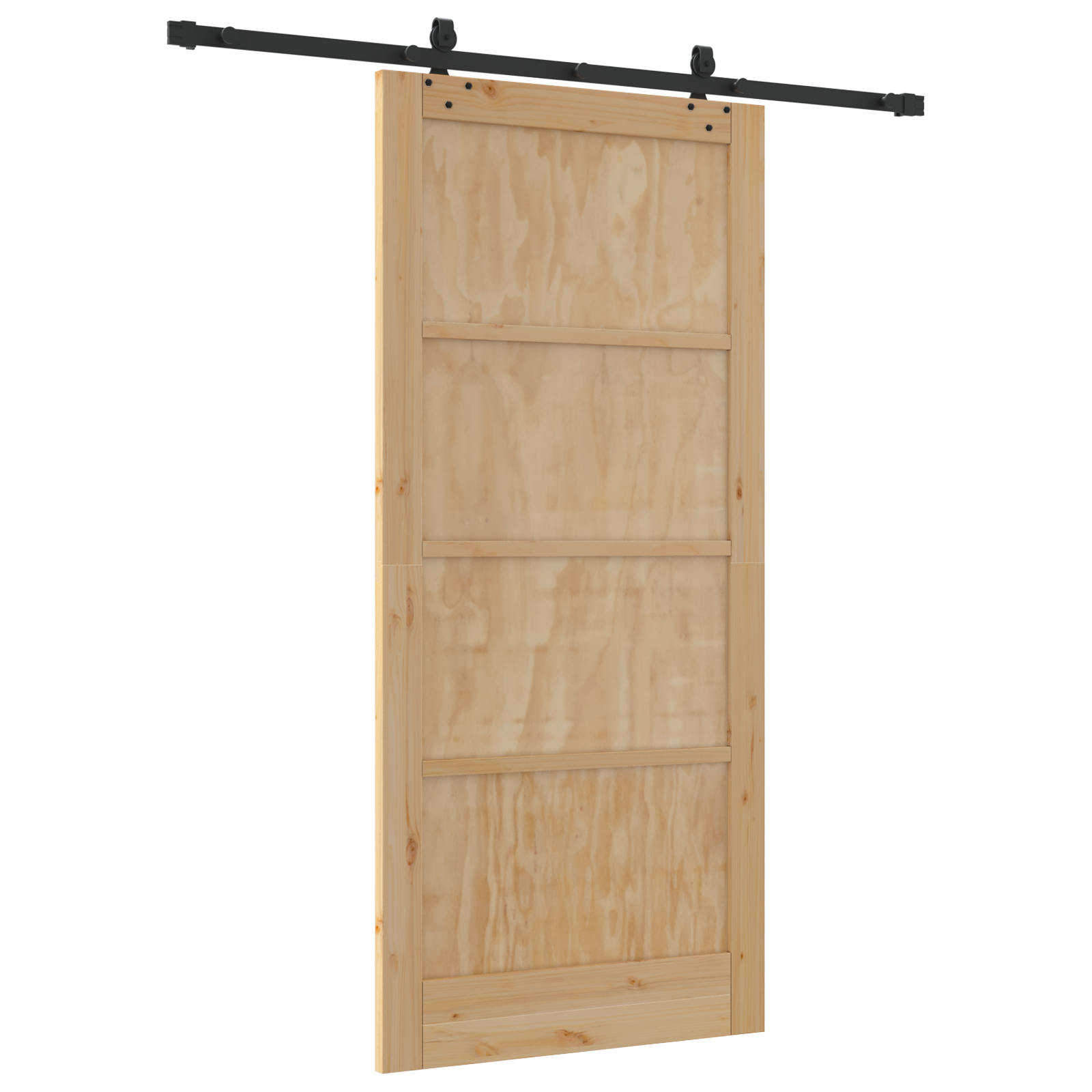 Sliding Door with Hardware Set 93x202 cm Solid Wood Pine - Image 6