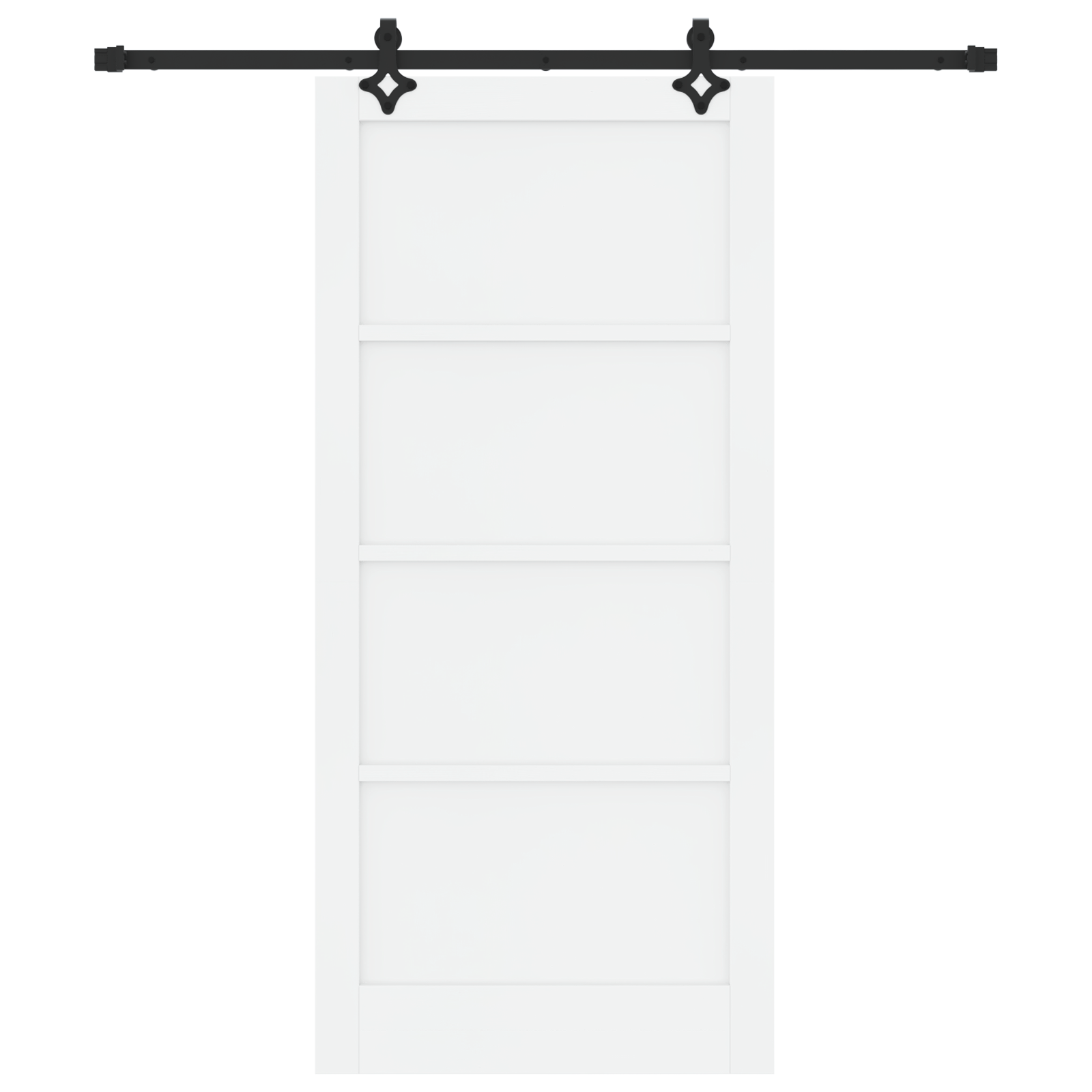 Sliding Door with Hardware Set White 93x202 cm Solid Wood Pine - Image 4