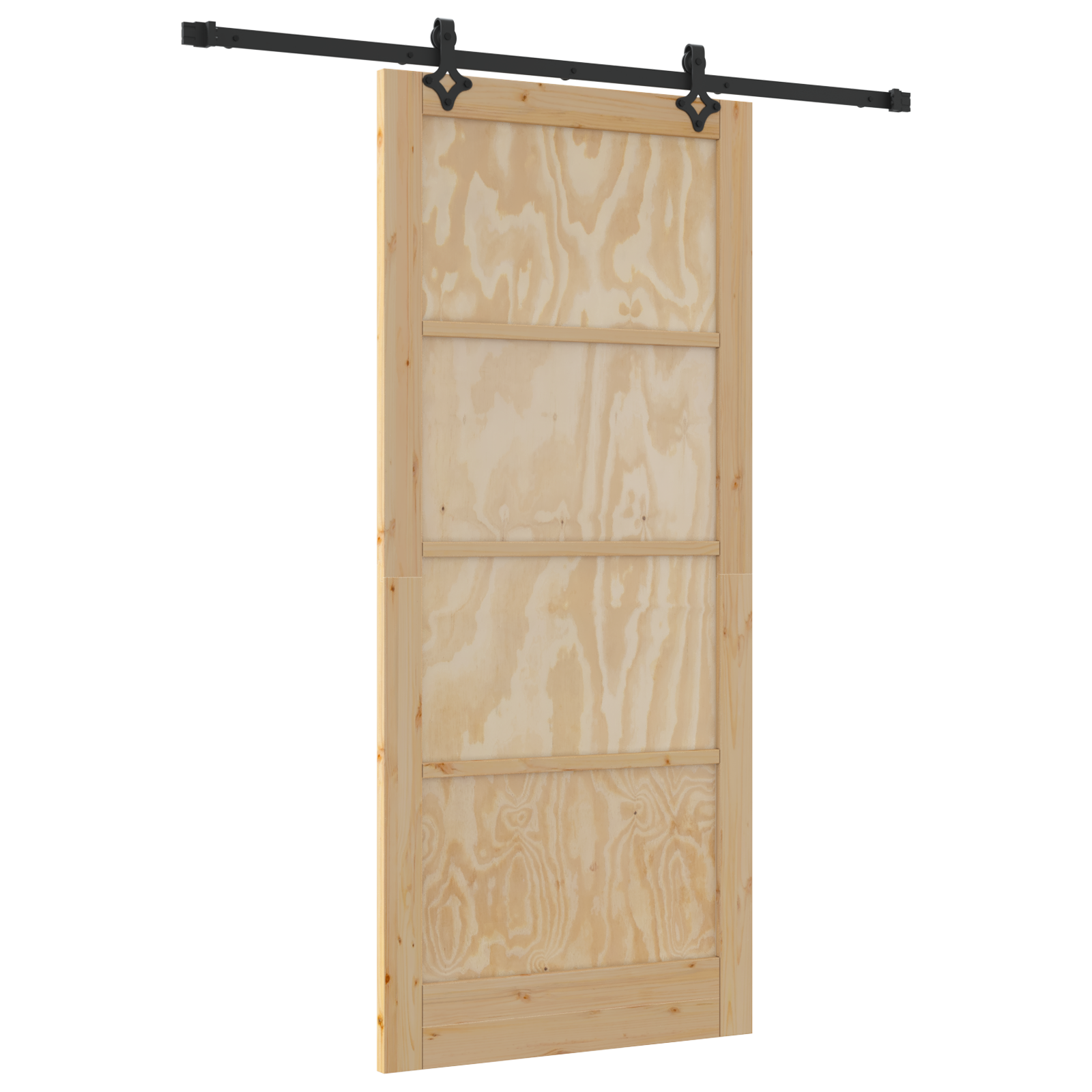 Sliding Door with Hardware Set 93x211 cm Solid Wood Pine - Image 2