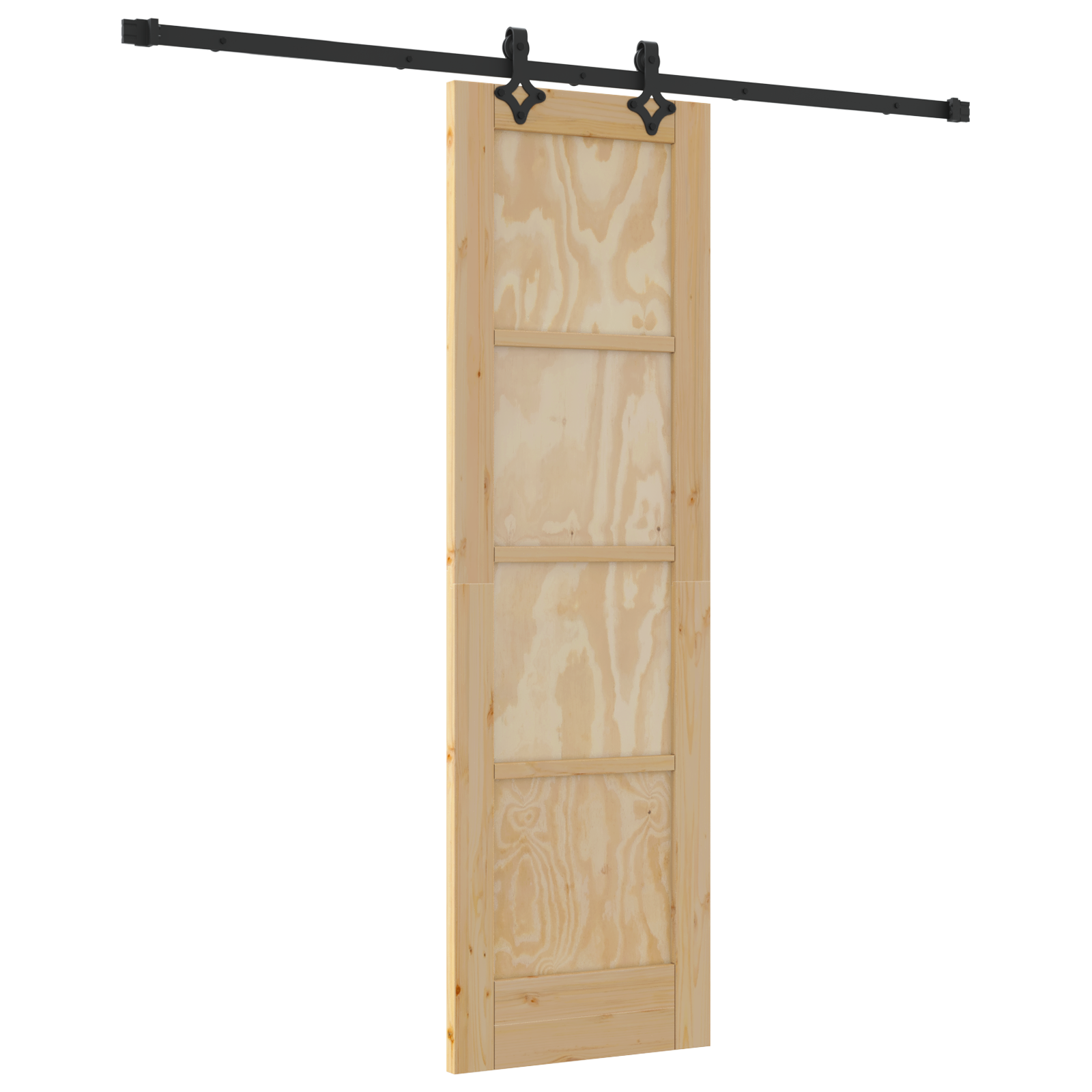Sliding Door with Hardware Set 61x198.5 cm Solid Wood Pine - Image 2