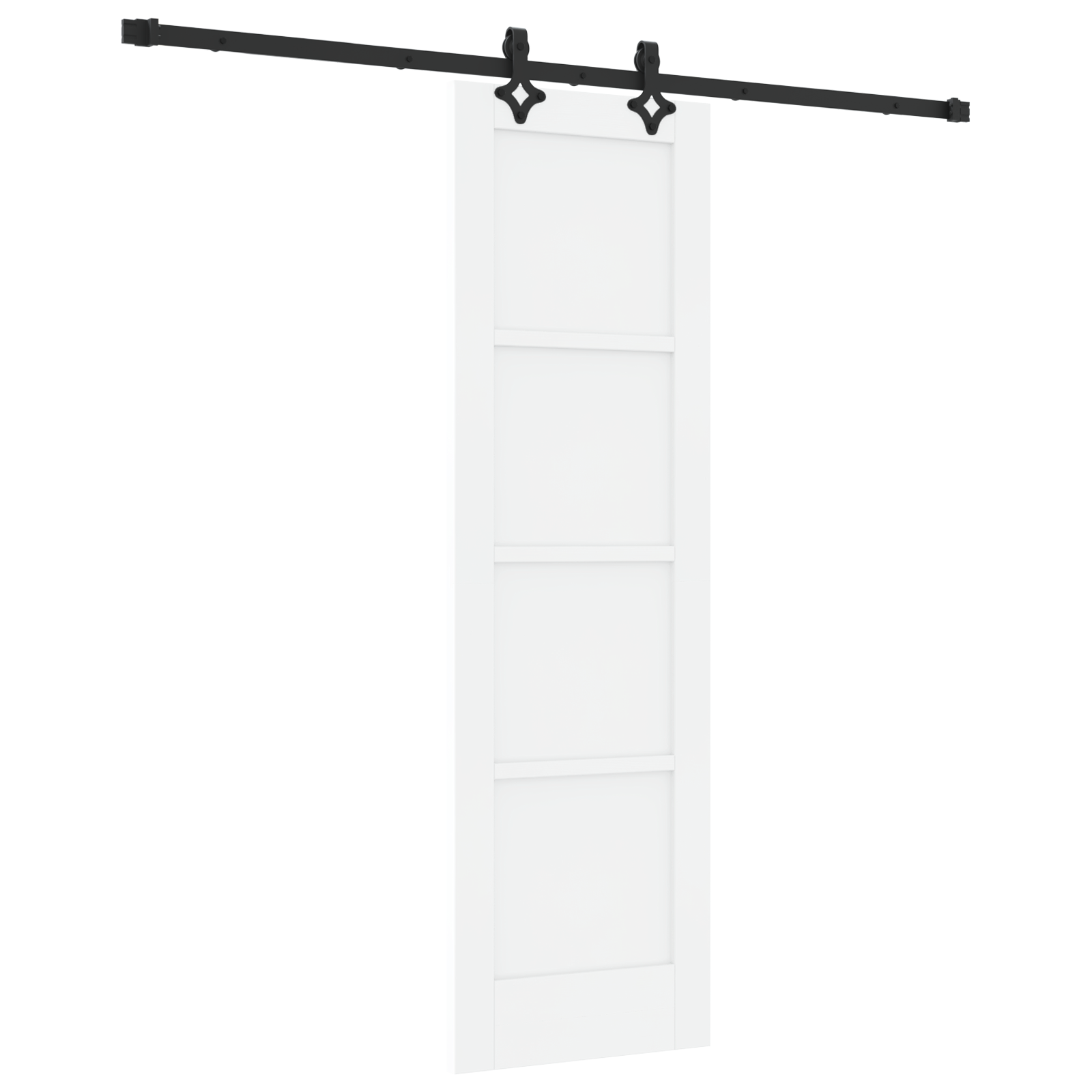 Sliding Door with Hardware Set White 61x198.5 cm Solid Wood Pine - Image 2