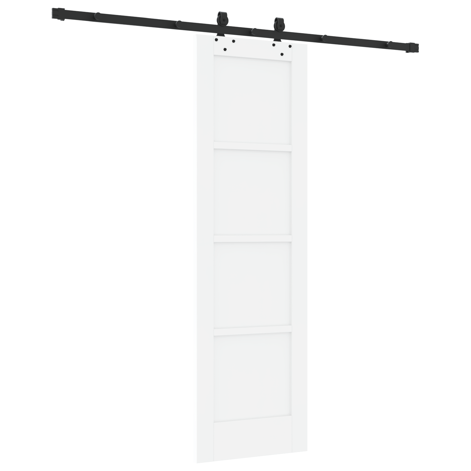 Sliding Door with Hardware Set White 61x198.5 cm Solid Wood Pine - Image 6